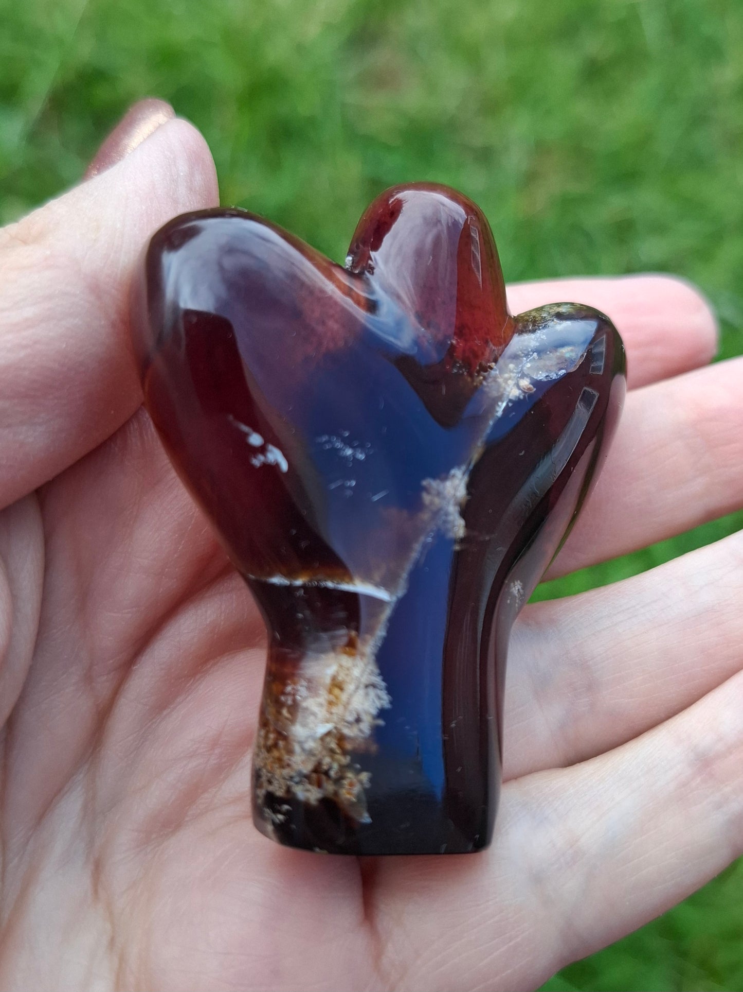 Red Amber Angel, 26.36g, carving, Fossil (Ref: AA1)