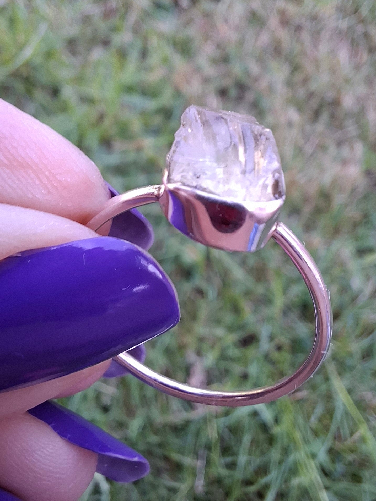 Libyan Desert Glass Ring, size large T, 925 Silver, Tektite (Ref: LR48)