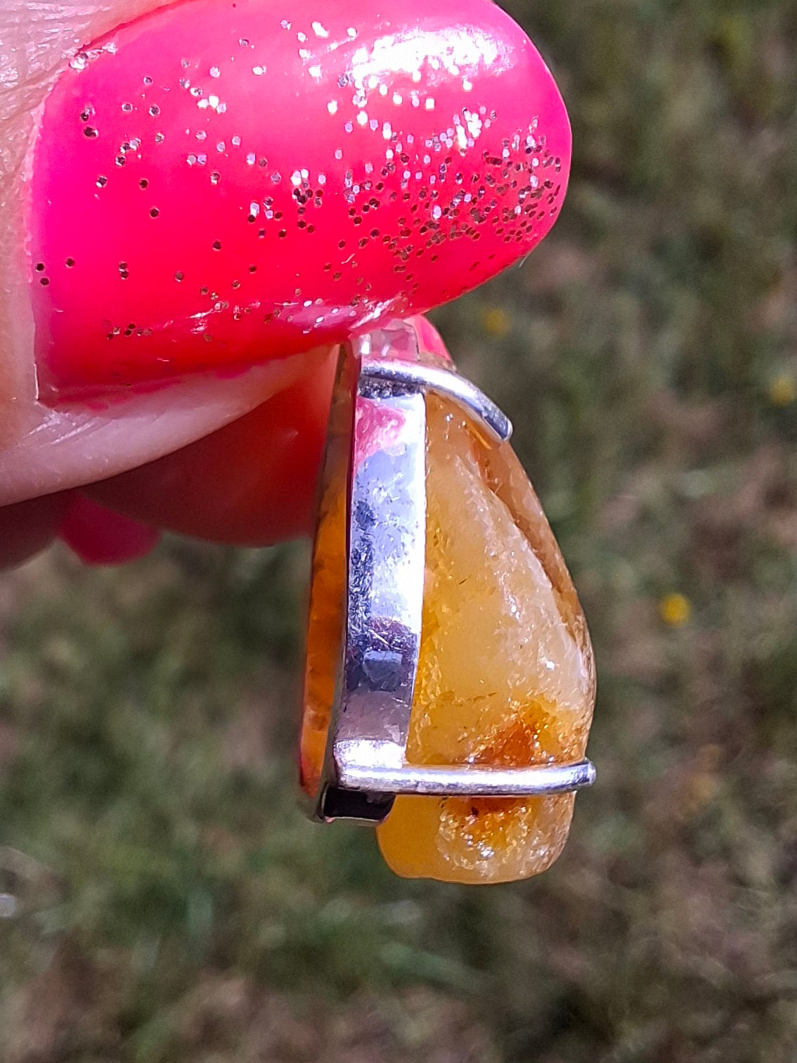 Baltic Amber Pendant, 925 Silver, Fossil (Ref: AP5)