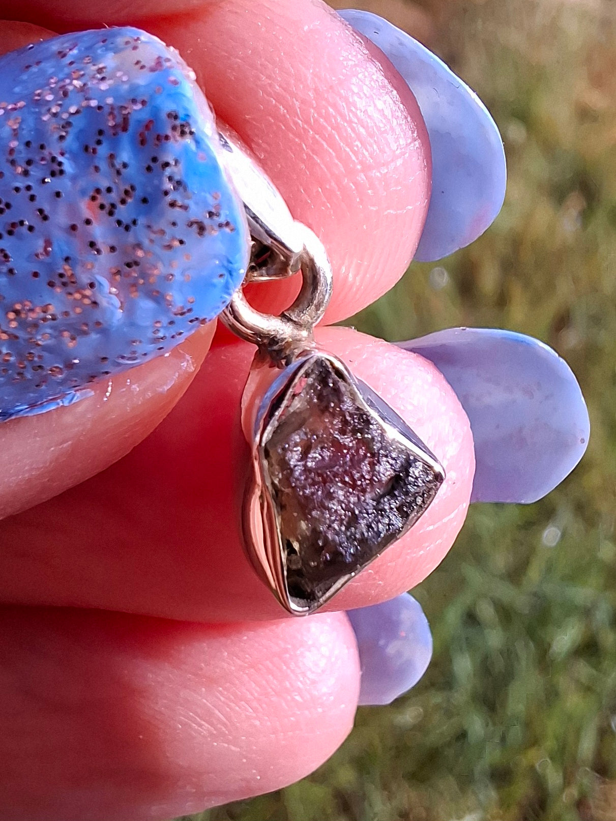 Moldavite Pendant, 925 Silver, Tektite (Ref: P34)