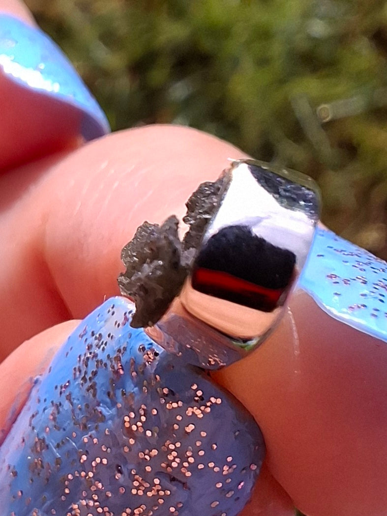 Moldavite Pendant, 925 Silver, Tektite (Ref: P47)