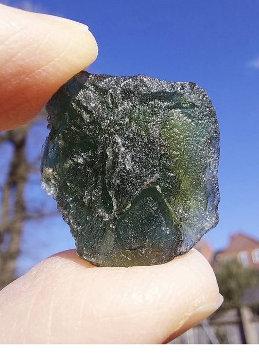 Moldavite Piece, NESMEN, 5.36g, Tektite (Ref: 1055)
