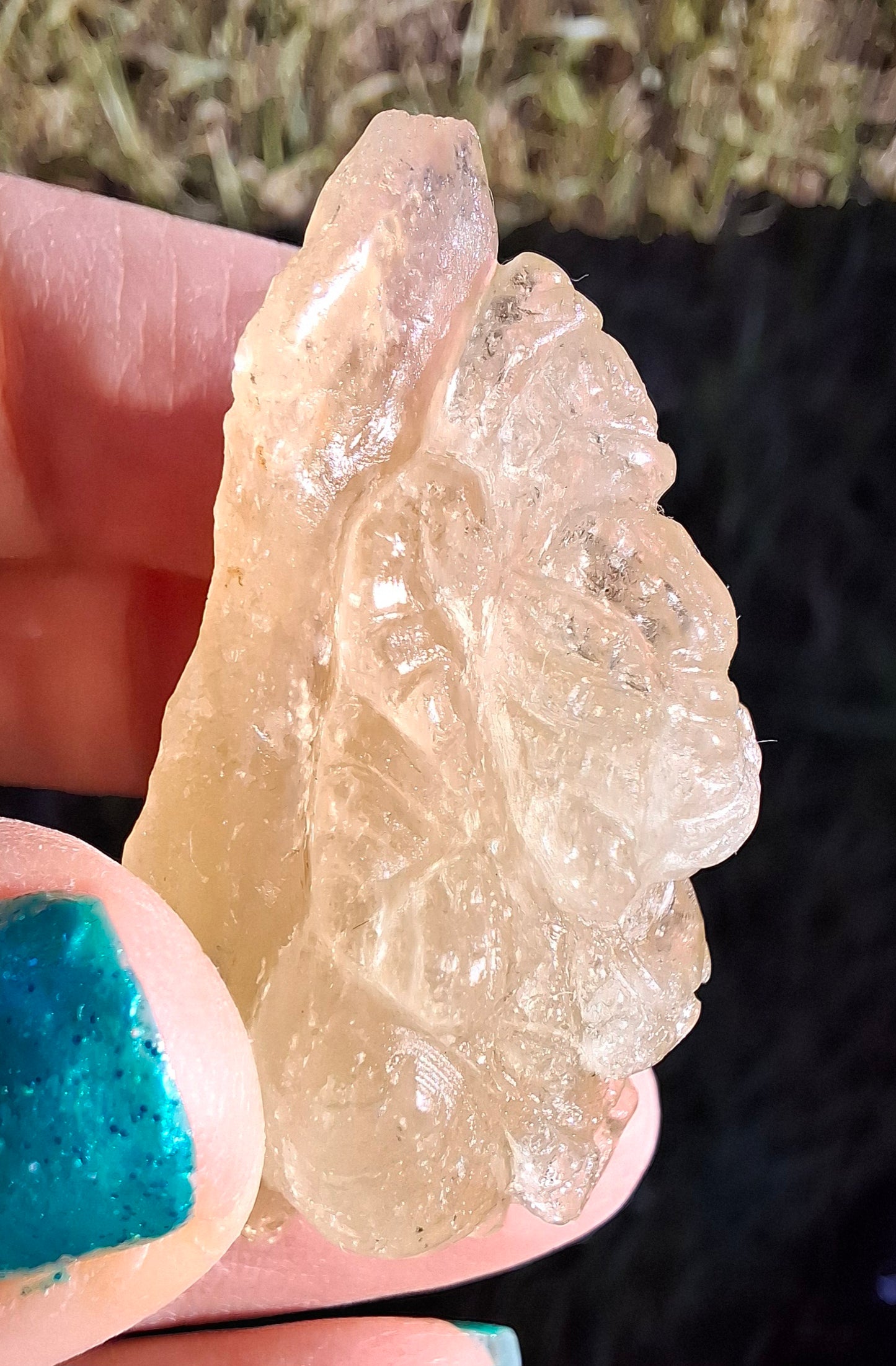 Libyan Desert Glass GANESHA carving, 18.39g, Tektite (Ref: Ganesha3)