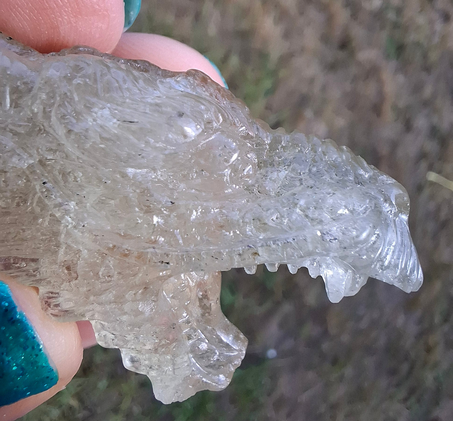 Libyan Desert Glass DRAGON HEAD carving, 22.42g, Tektite (Ref: Dragon 2)