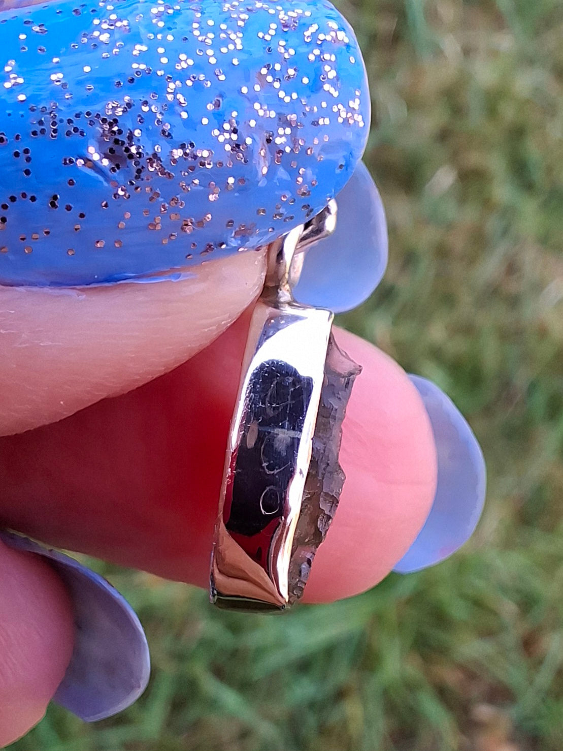 Moldavite Pendant, 925 Silver, Tektite (Ref: P48)