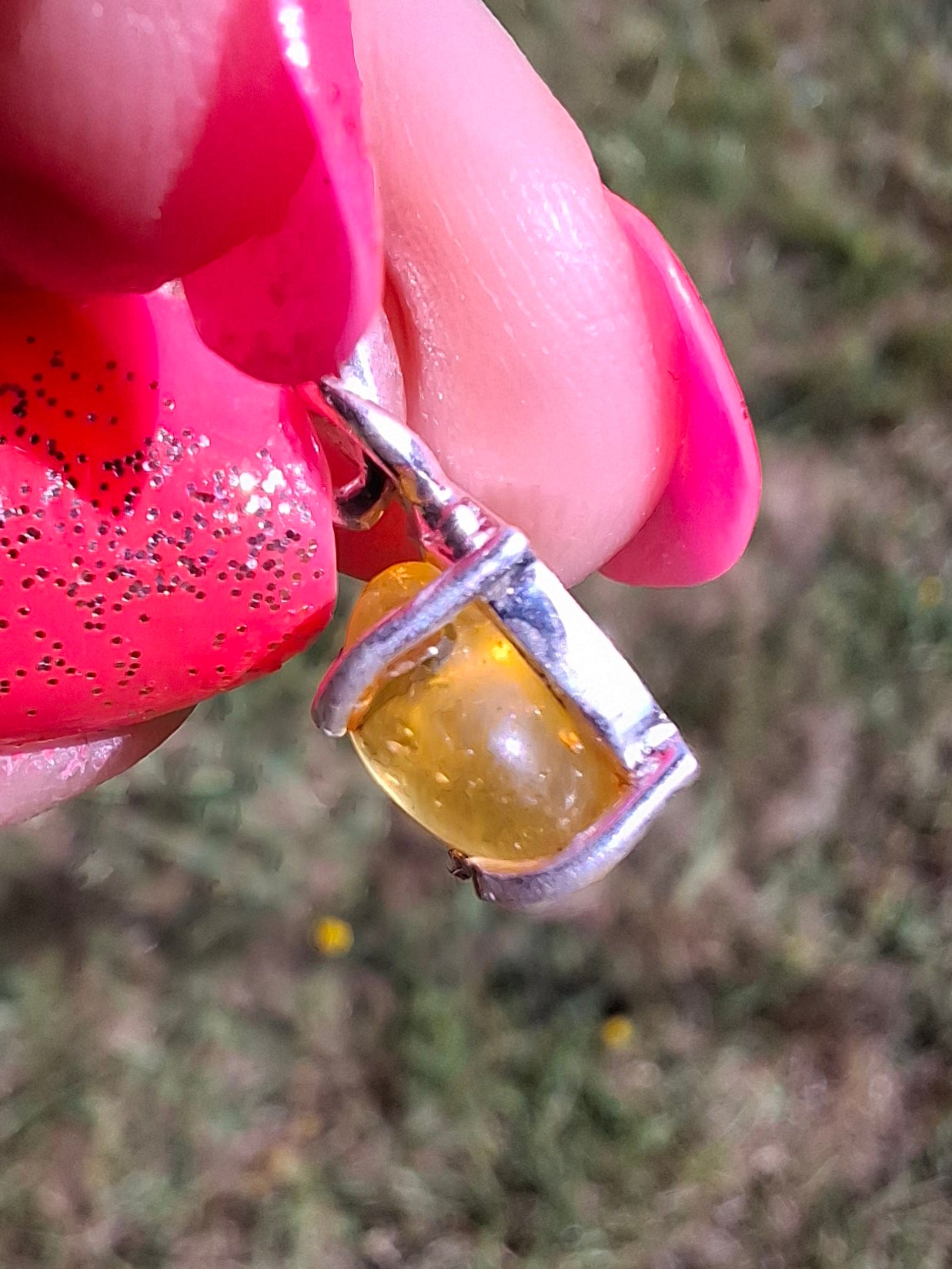 Baltic Amber Pendant, 925 Silver, Fossil (Ref: AP16)