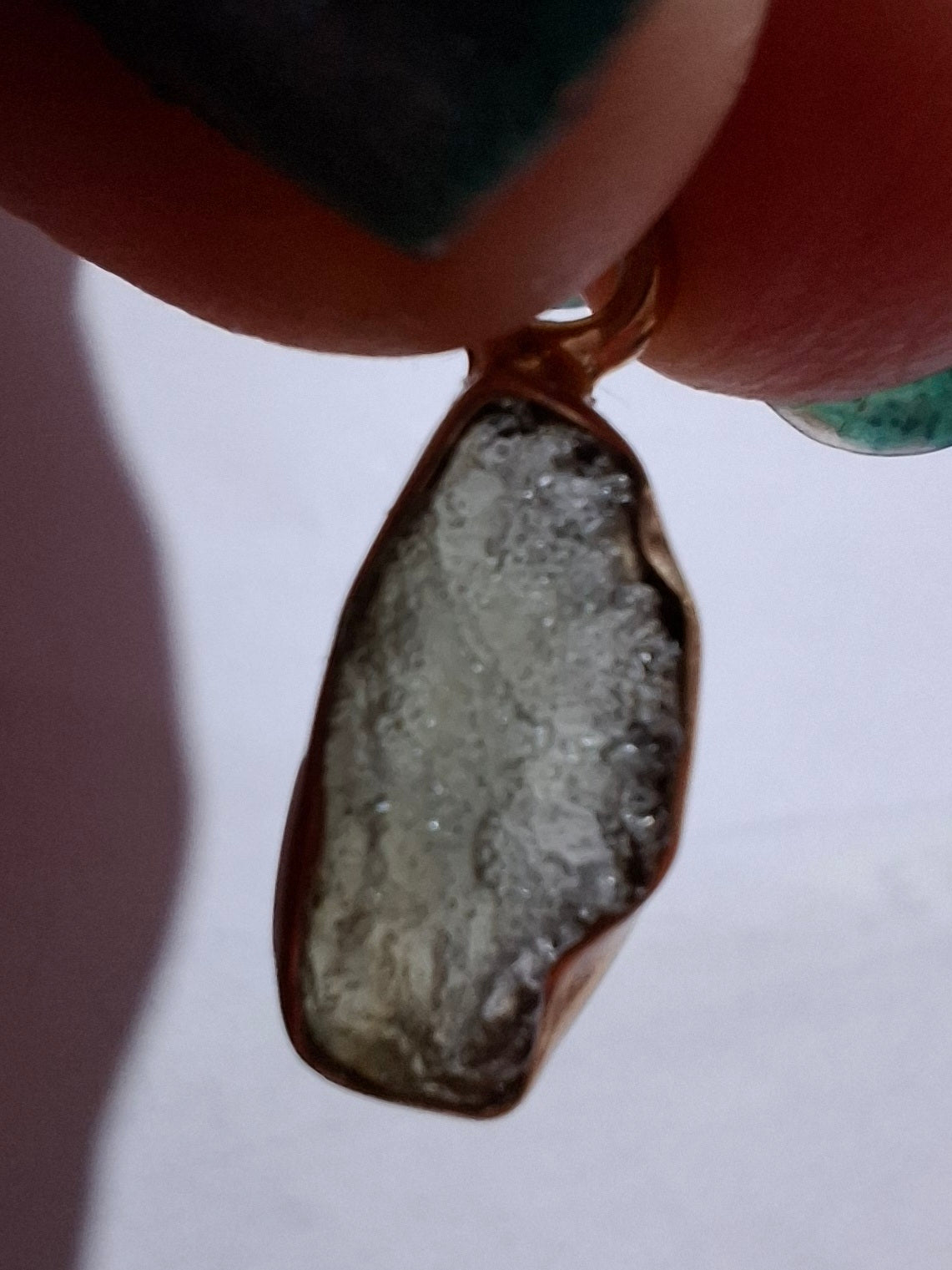 Moldavite Pendant, 14K GOLD Plated, Tektite (Ref: P450)