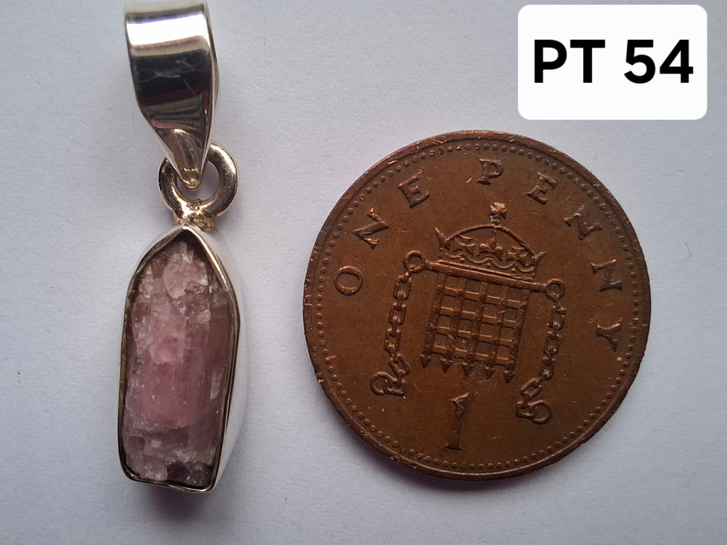 Pink Tourmaline Pendant, 925 Silver, Crystal (Ref: PT54)