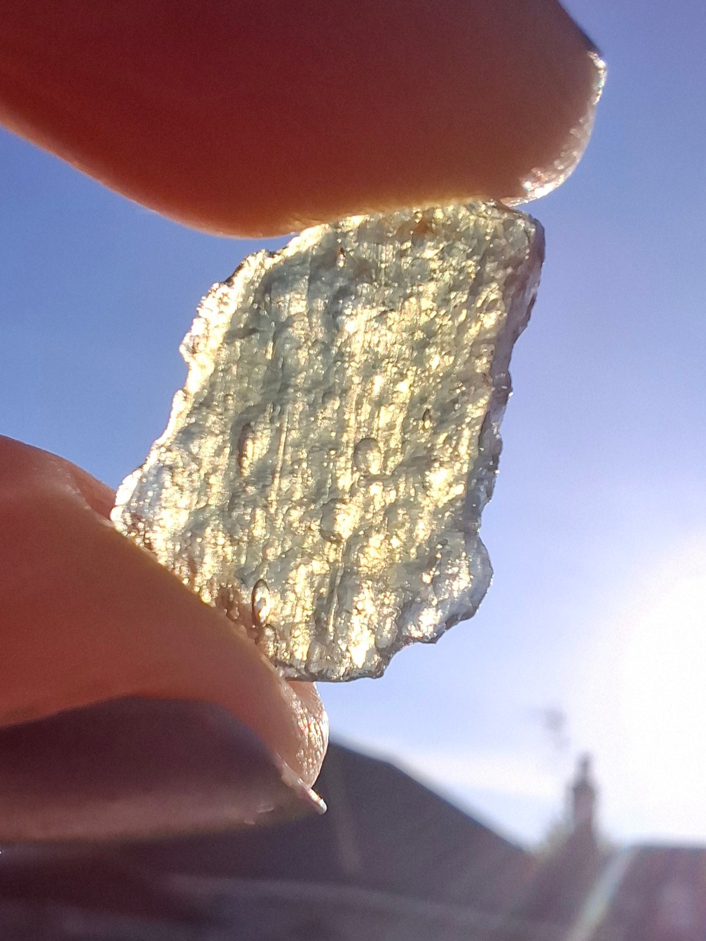 Moldavite Piece, 0.74g, Tektite (Ref: 1378)