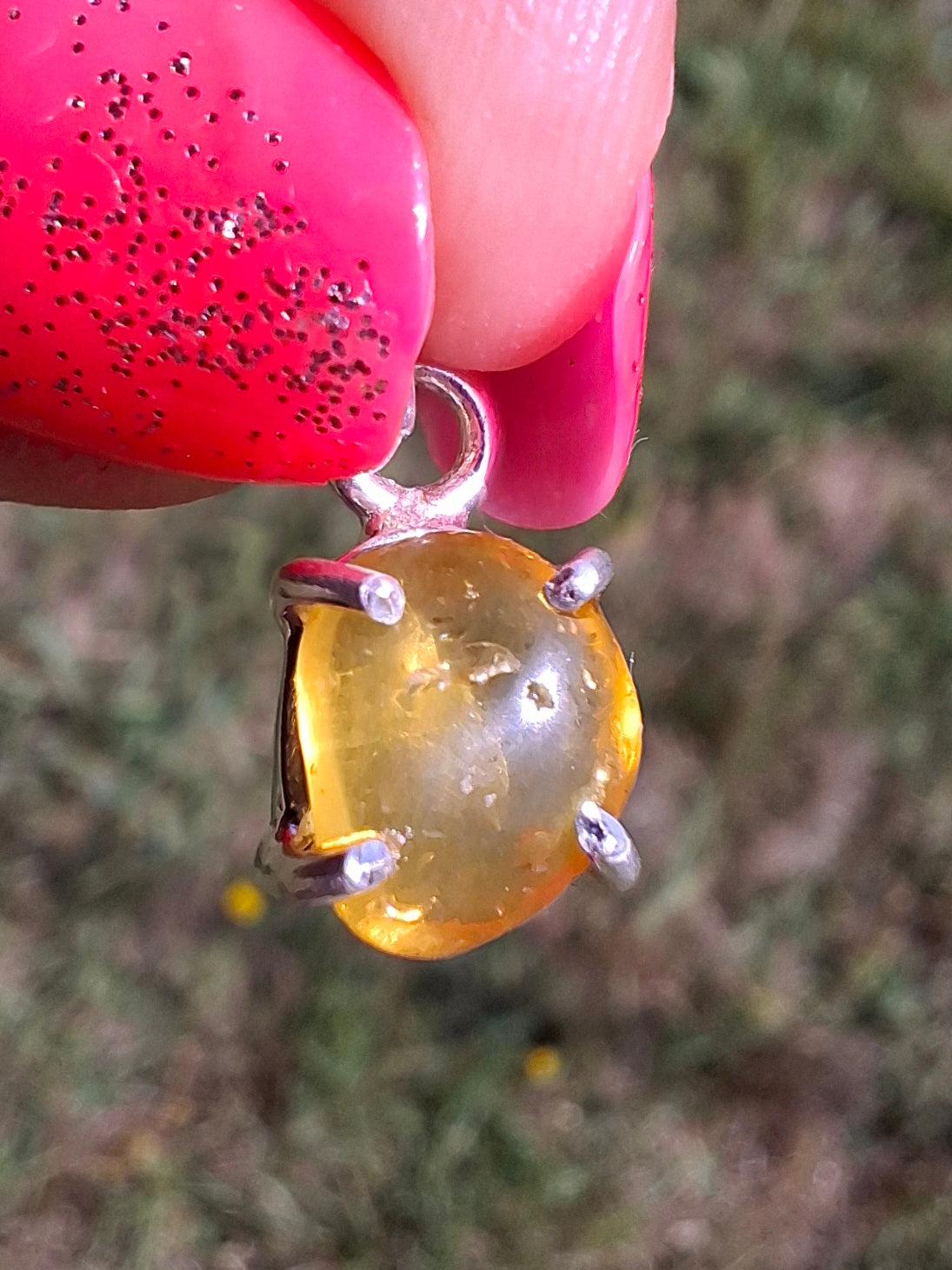 Baltic Amber Pendant, 925 Silver, Fossil (Ref: AP16)