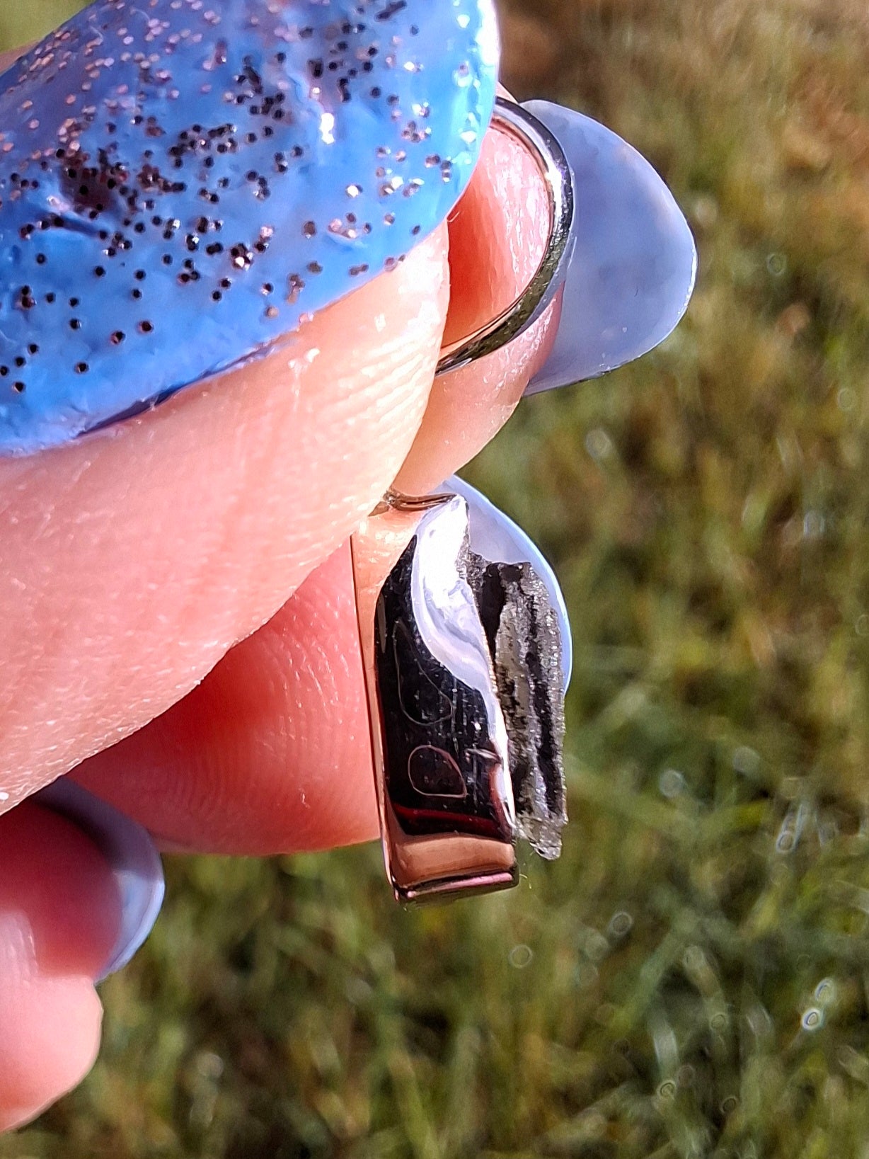 Moldavite Pendant, 925 Silver, Tektite (Ref: P47)