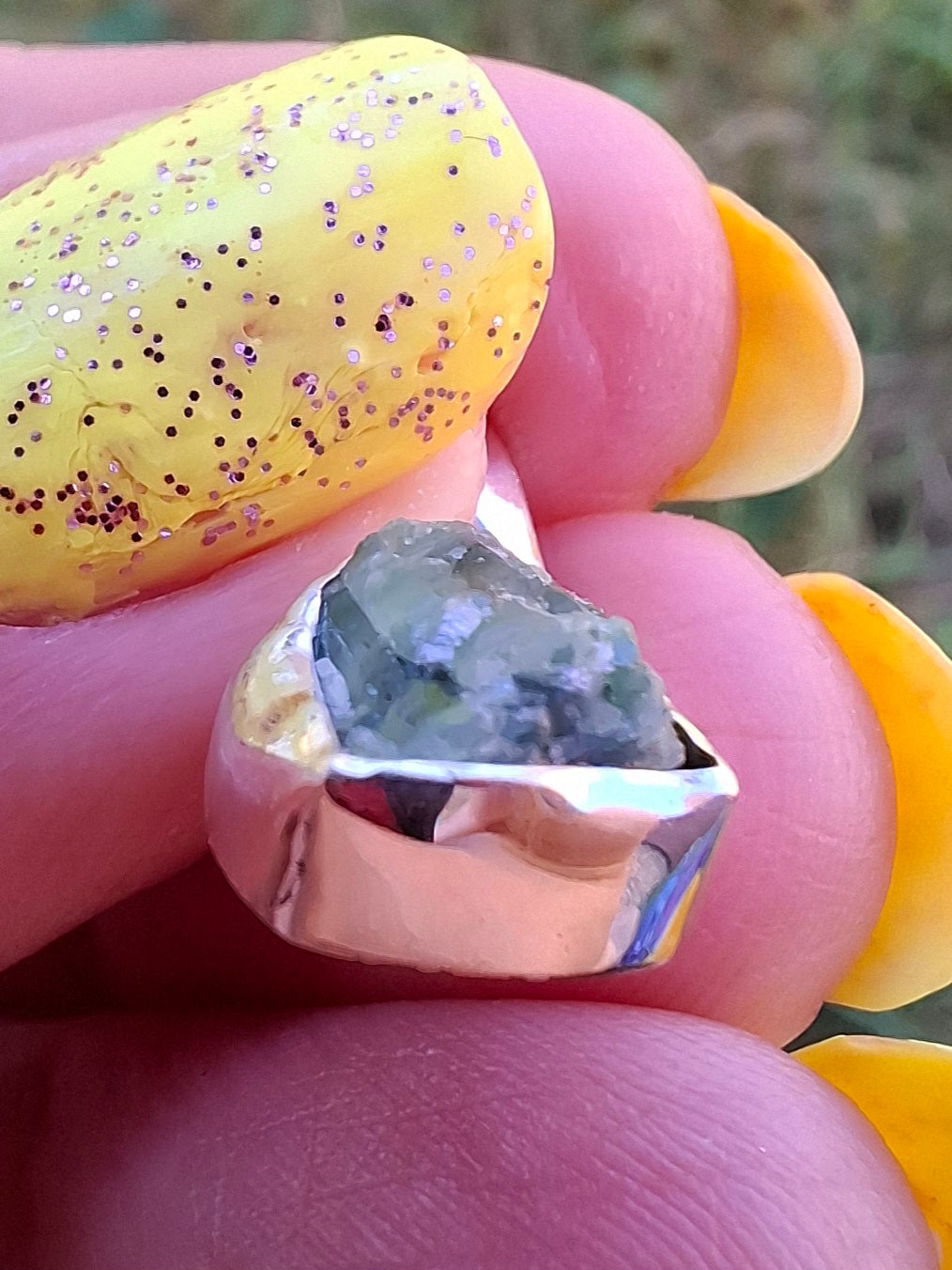 Green Tourmaline Pendant, 925 Silver, Crystal (Ref: GT9)