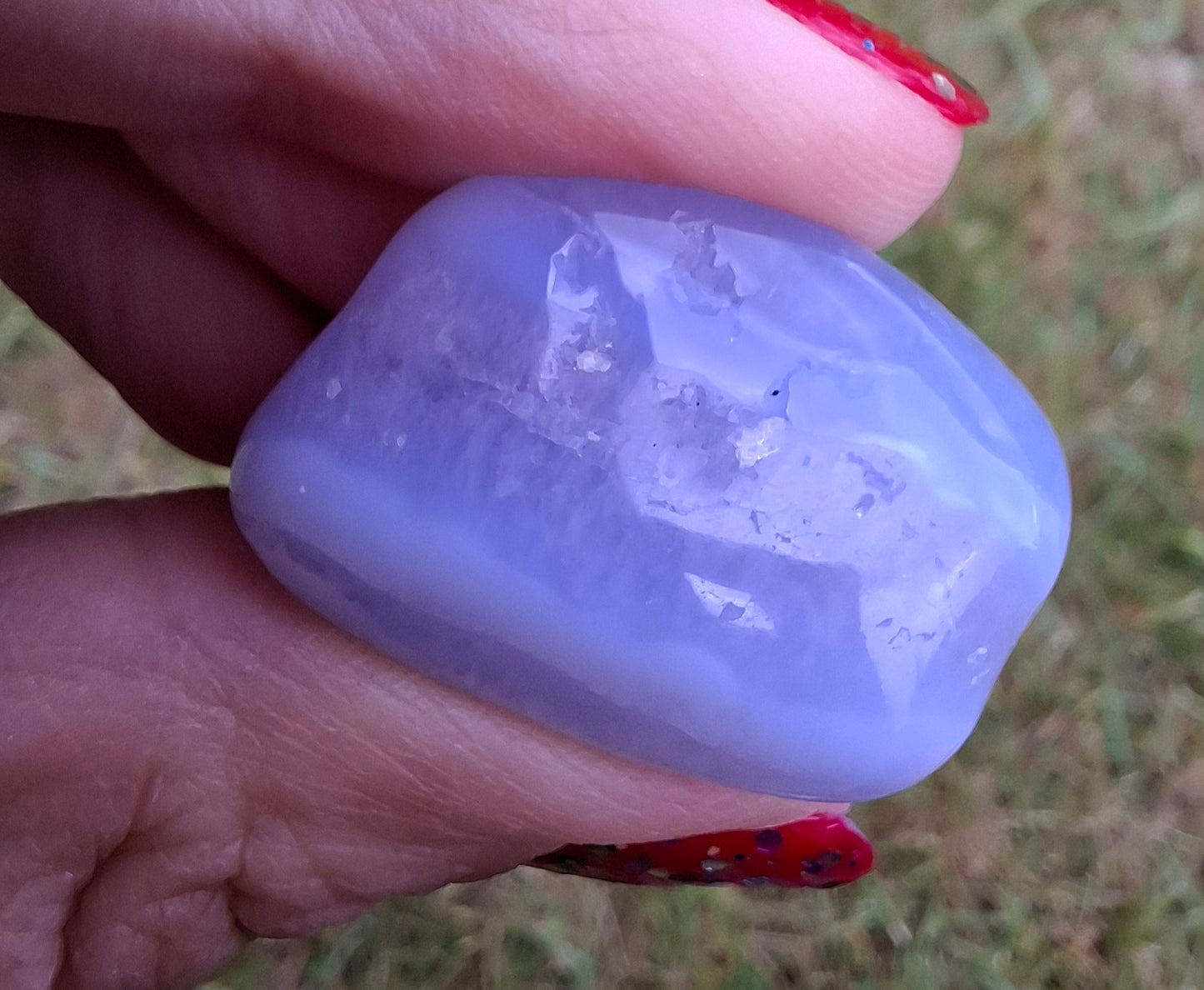 Blue Lace Agate, Tumble Stone, Crystal (Ref: T145)