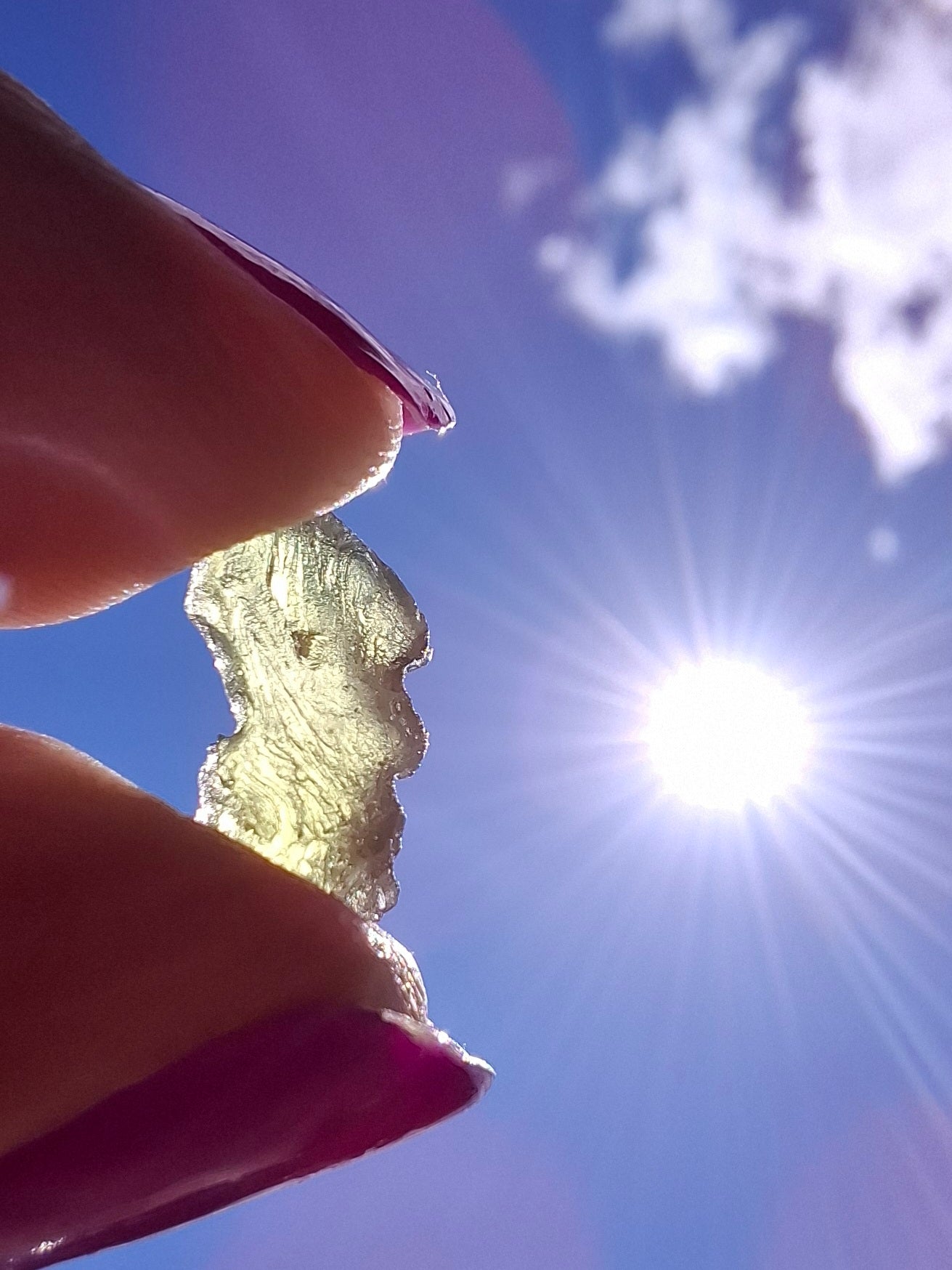 Moldavite small Piece, 0.39g, Tektite (Ref: 1431)