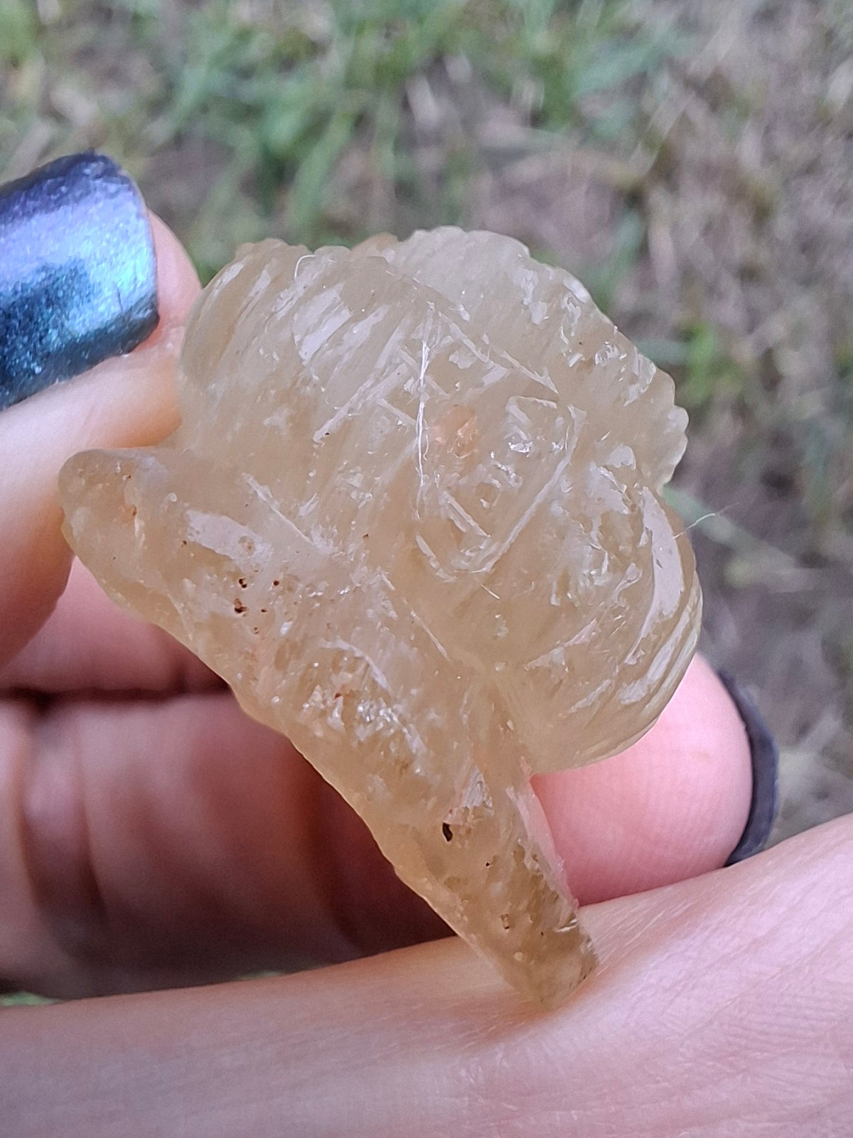 Libyan Desert Glass GANESHA carving, 18.39g, Tektite (Ref: Ganesha3)