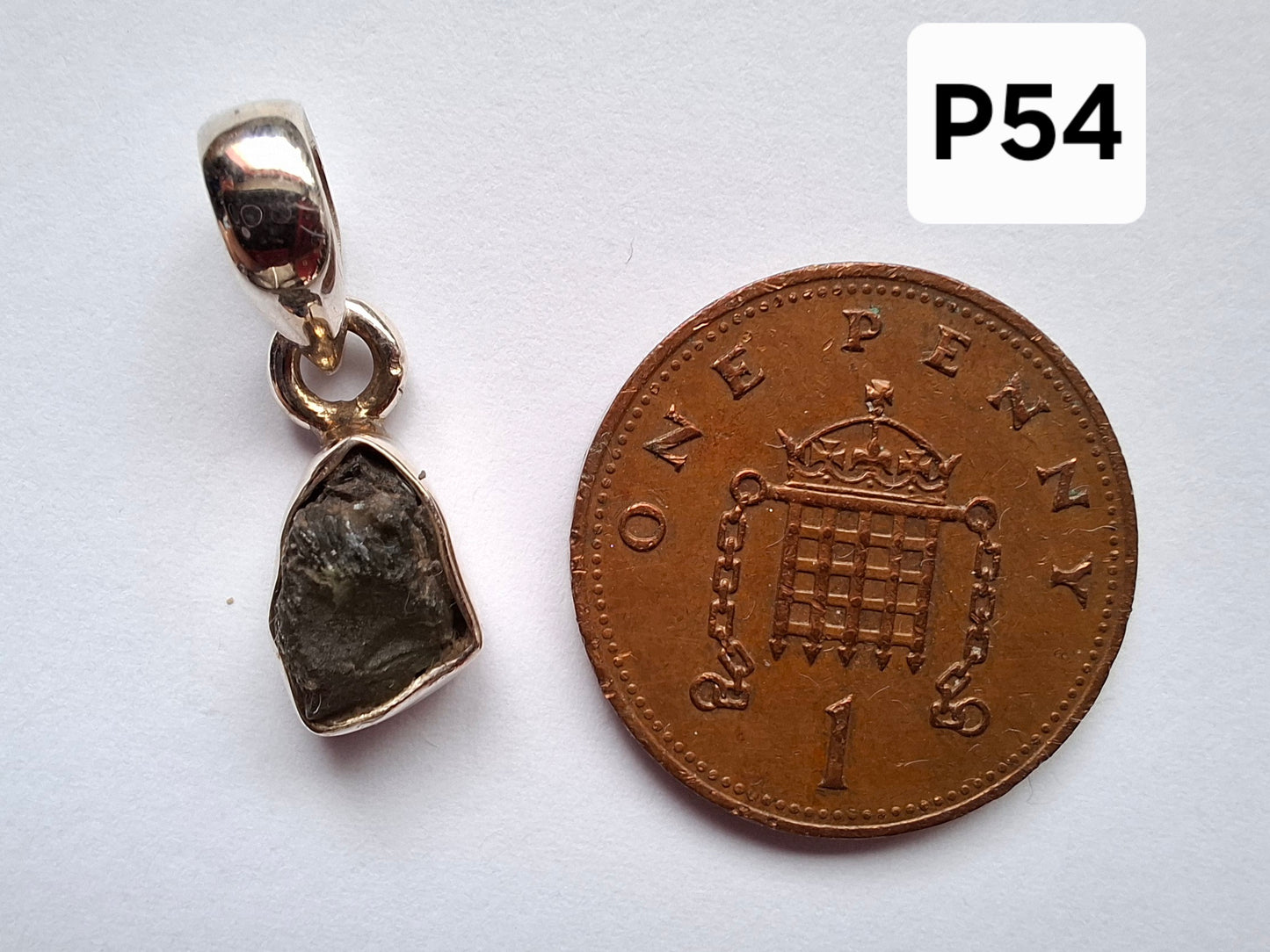 Moldavite Piece, 925 Silver, Tektite (Ref: P54)