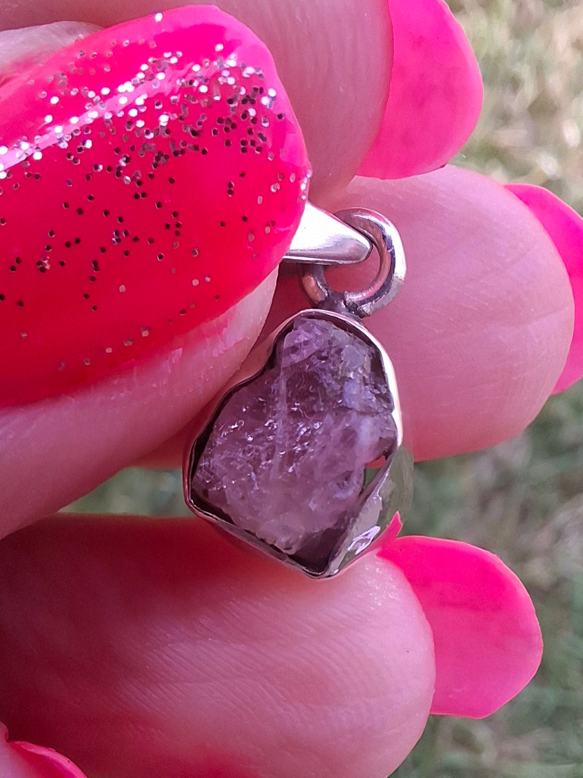 Pink Tourmaline Pendant, 925 Silver, Crystal (Ref: PT72)