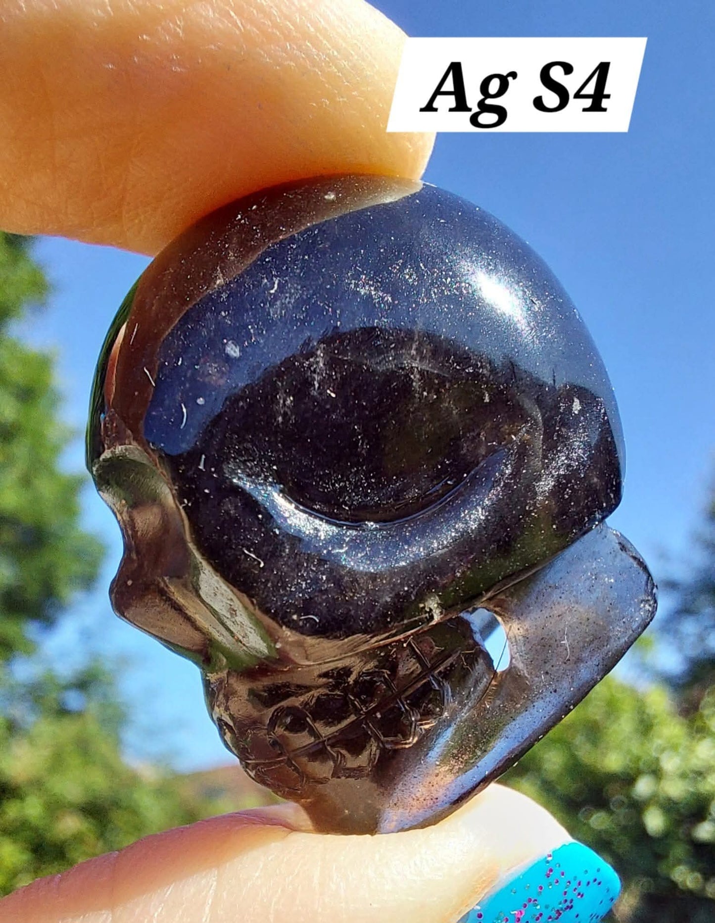 Agni Manitite SKULL Carving, 18.88g, Crystal (Ref: Ag S4)