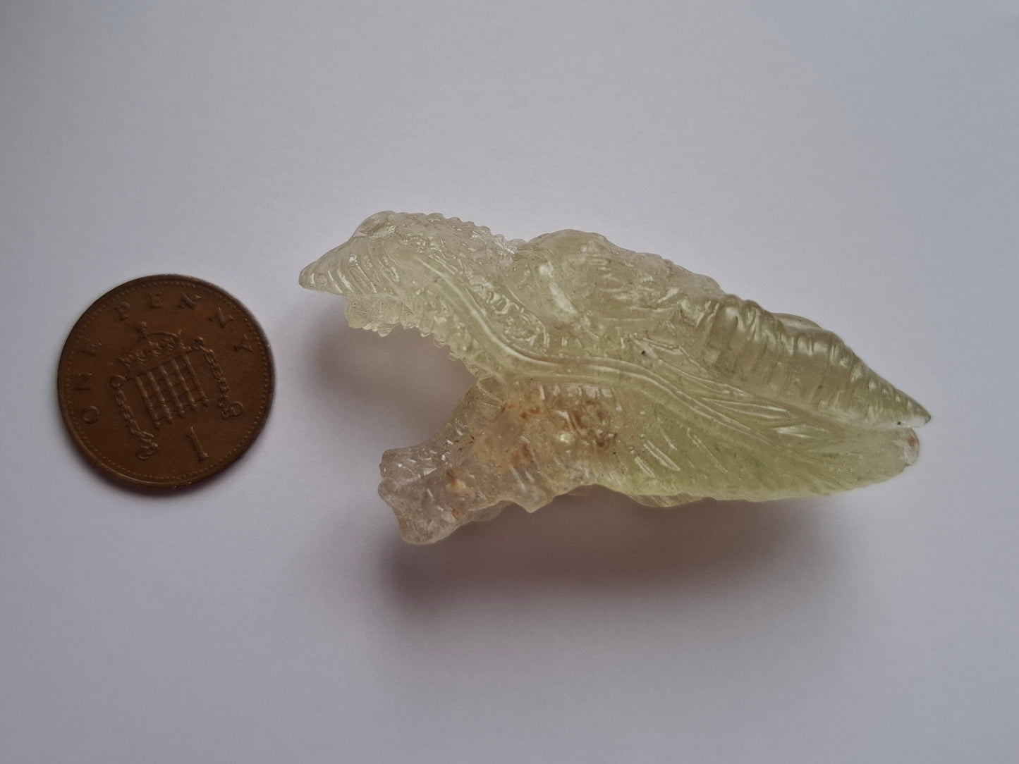 Libyan Desert Glass DRAGON HEAD carving, 22.42g, Tektite (Ref: Dragon 2)