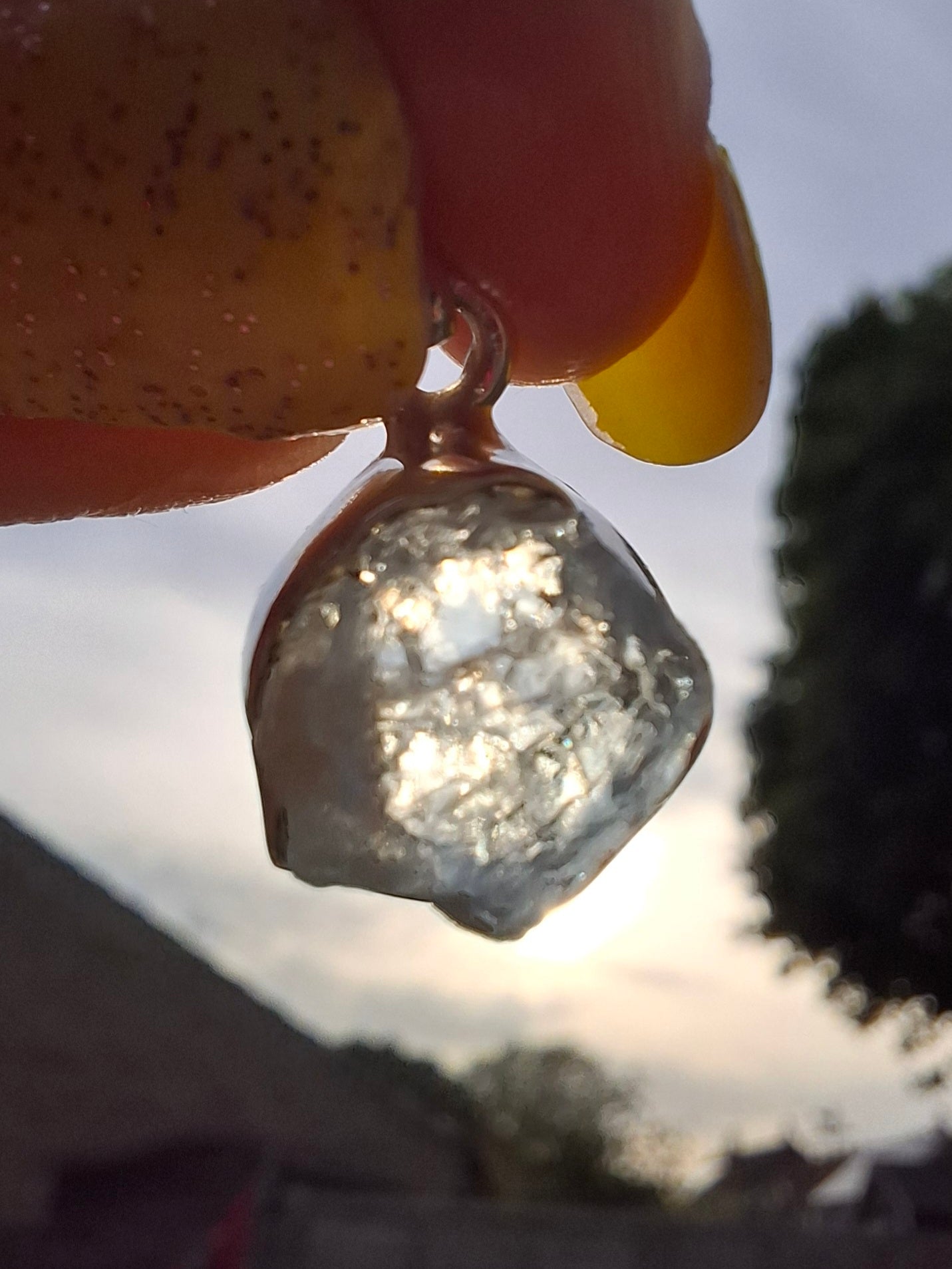 Aquamarine Pendant, 925 Silver, Crystal (Ref: AQ18)