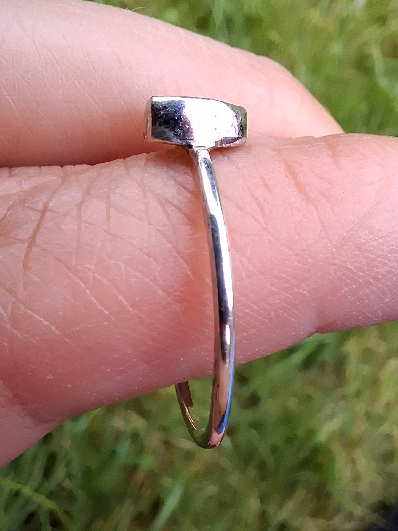 Moldavite Ring, size large T, 925 Silver, Tektite (Ref: R70)