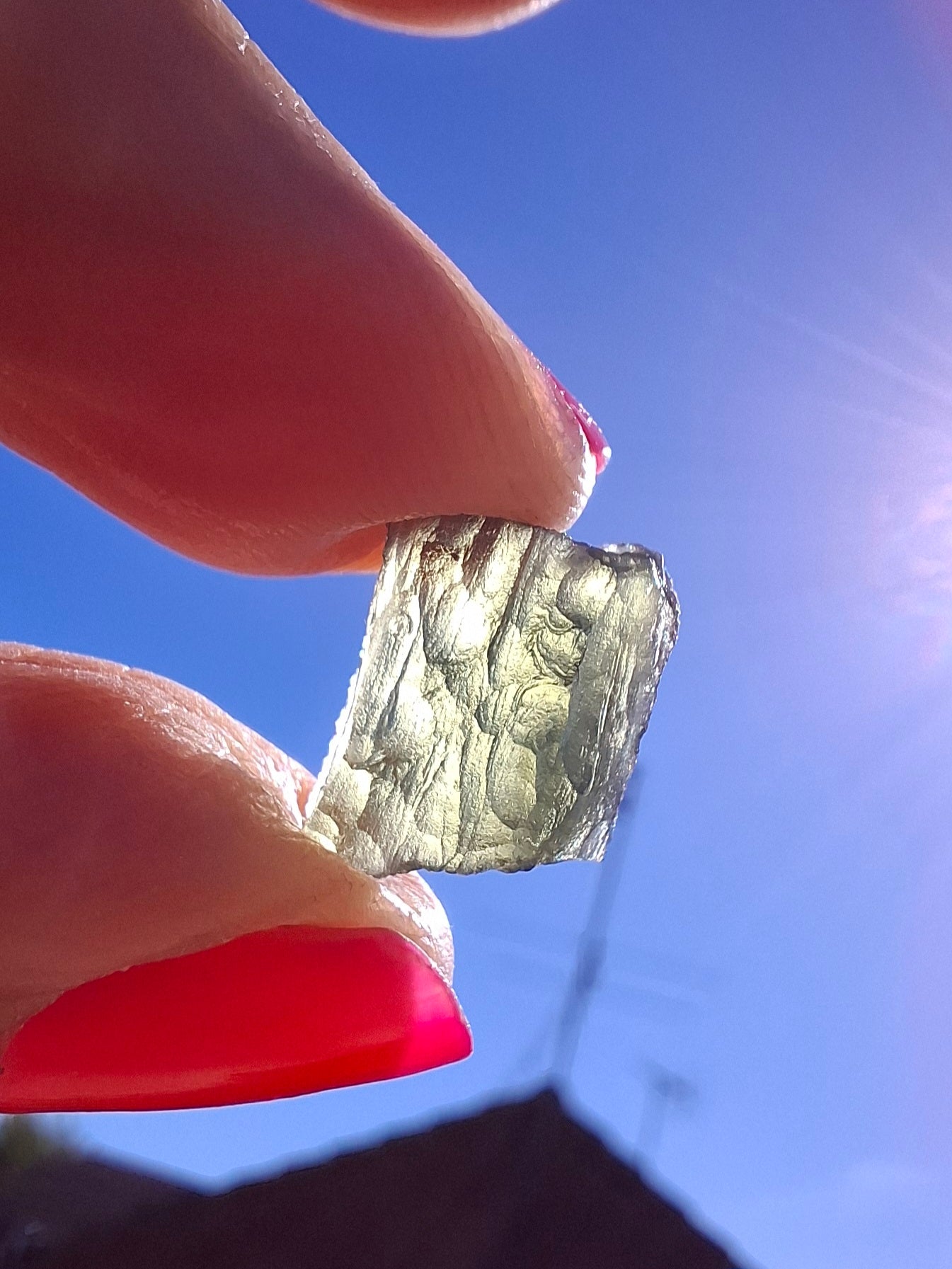 Moldavite Piece, 0.86g, Tektite (Ref: 1406)