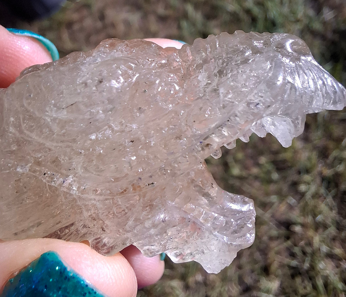 Libyan Desert Glass DRAGON HEAD carving, 22.42g, Tektite (Ref: Dragon 2)