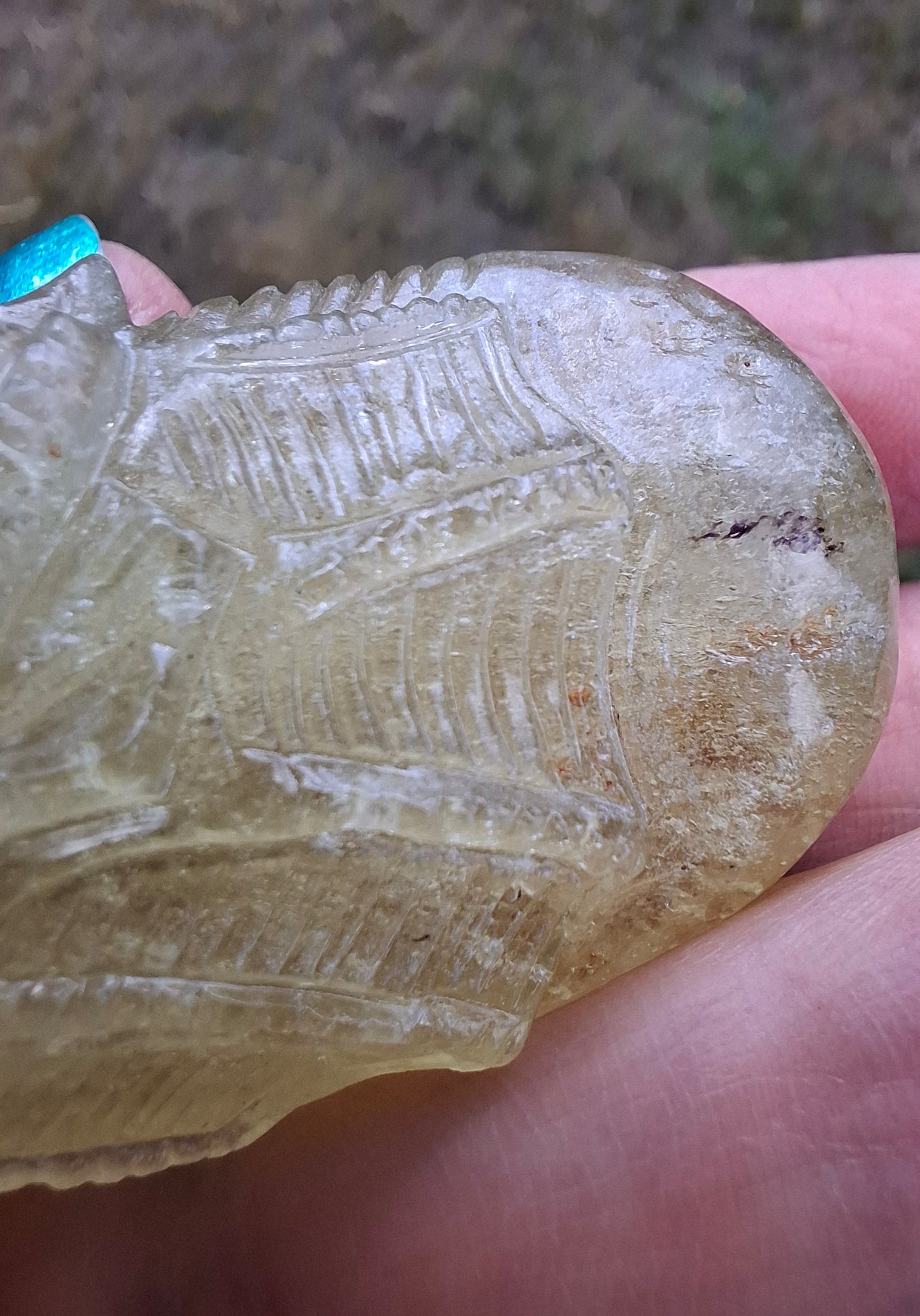 Libyan Desert Glass DRAGON HEAD carving, 48.11g, Tektite (Ref: Dragon4)