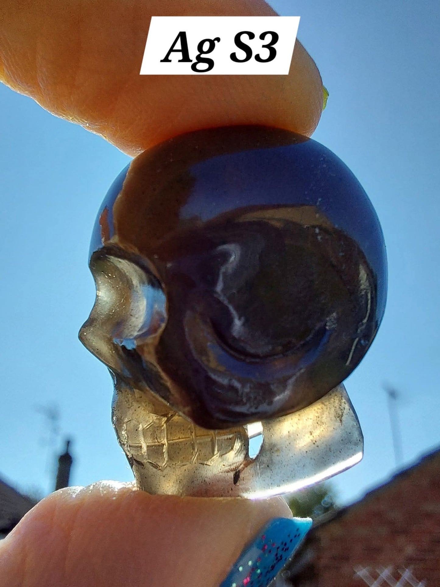 Agni Manitite SKULL Carving, 13.06g, Crystal (Ref: Ag S3)