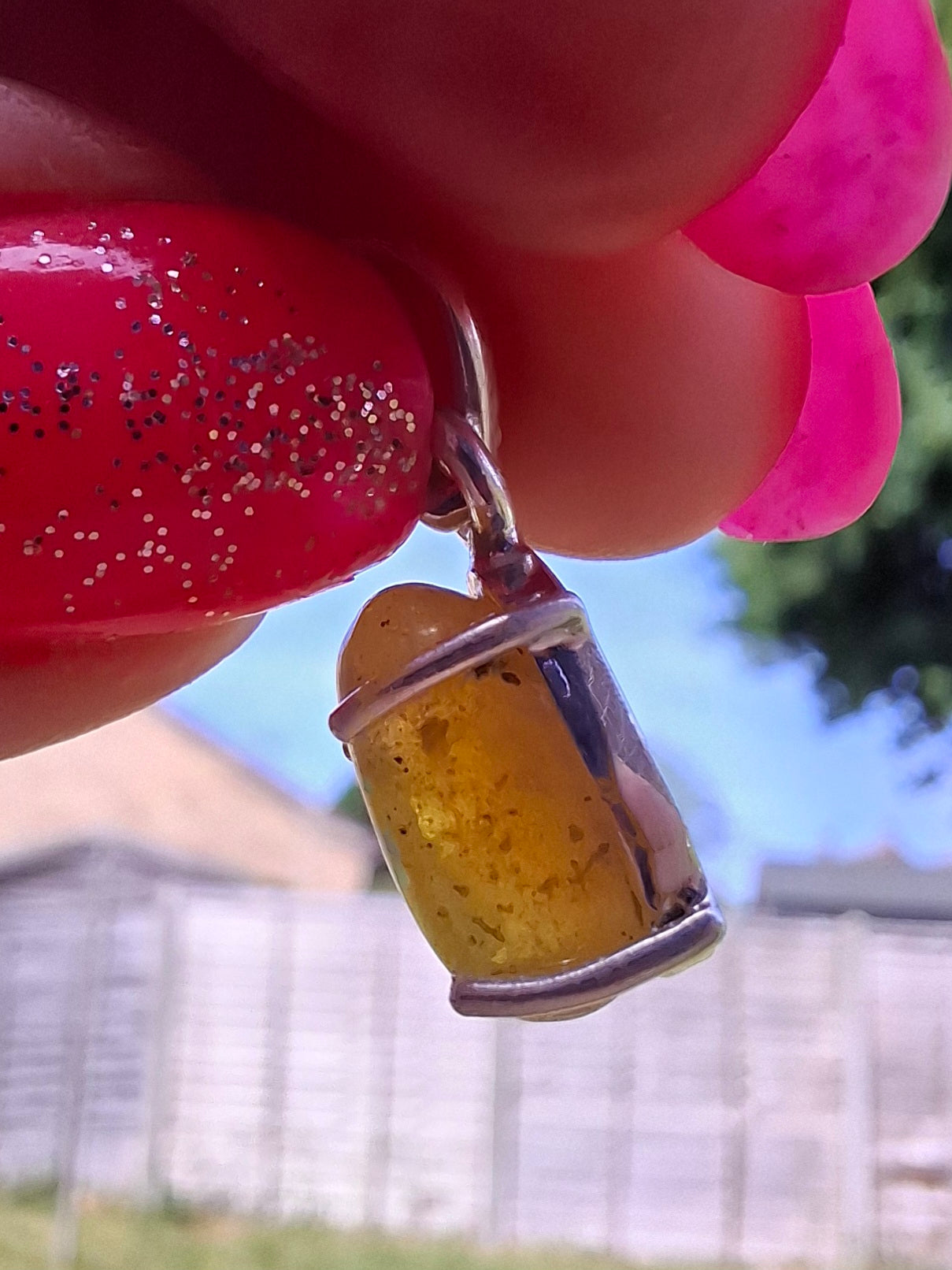 Baltic Amber Pendant, 925 Silver, Fossil (Ref: AP24)