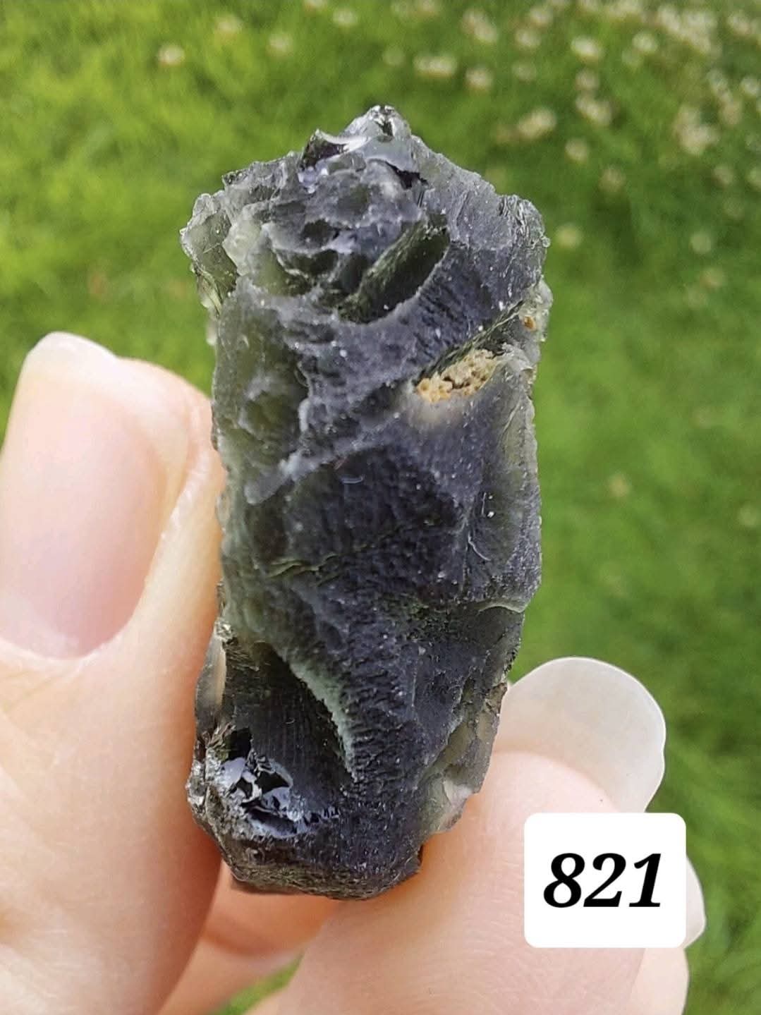 Moldavite Piece, VELVET HURKA, 24.48g, Tektite (Ref: 829)