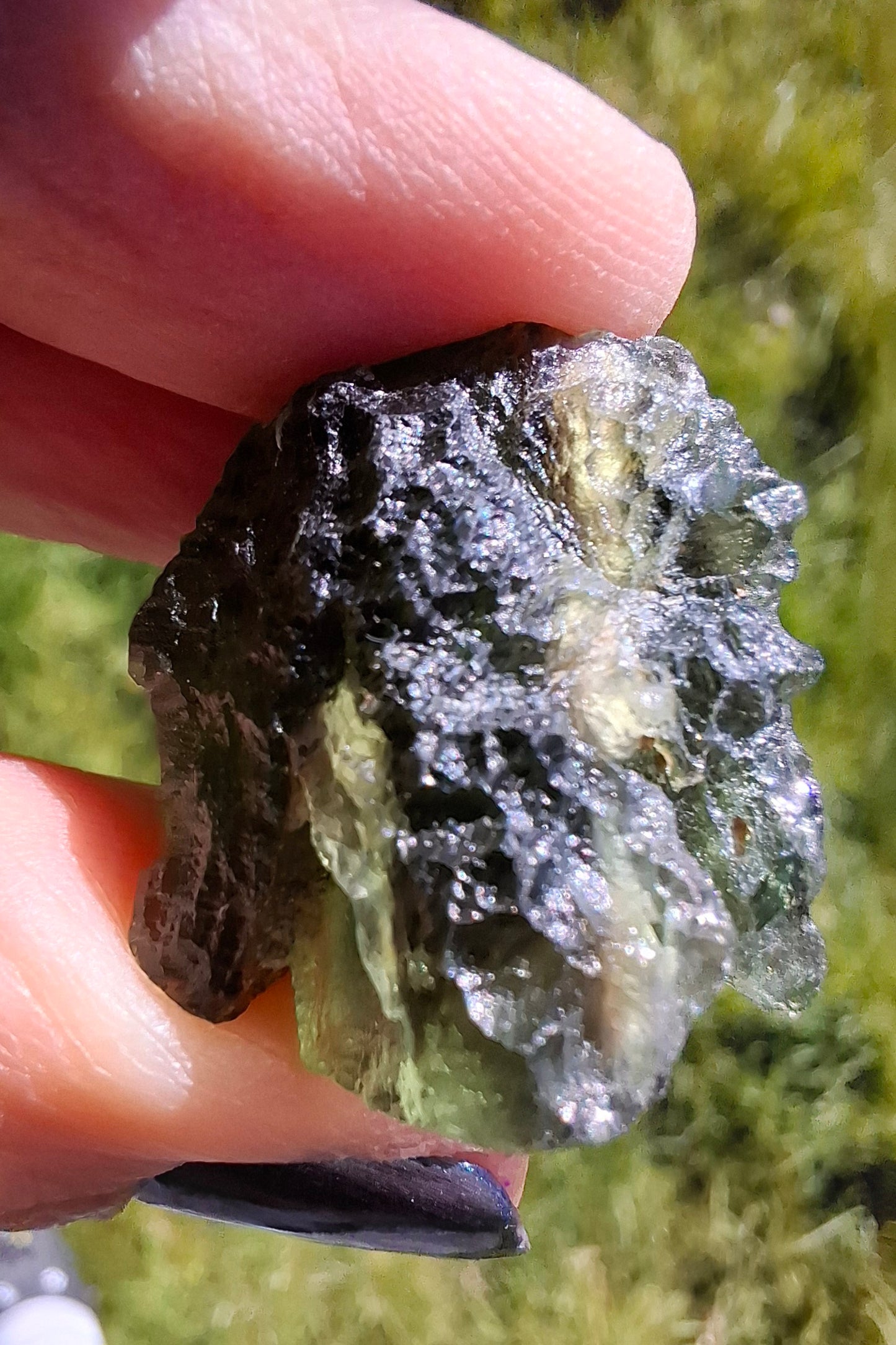 Moldavite Piece, NESMEN, 6.92g, Tektite (Ref: 1375)