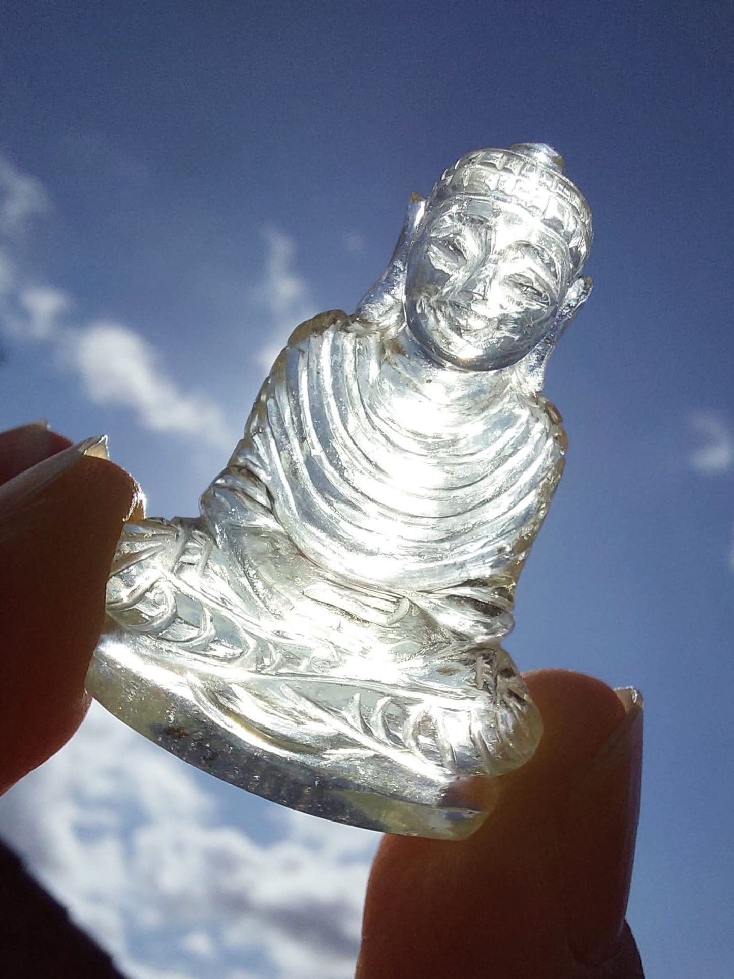 Libyan Desert Glass BUDDHA Carving, 7.56g, Tektite (Ref: LDG B0)