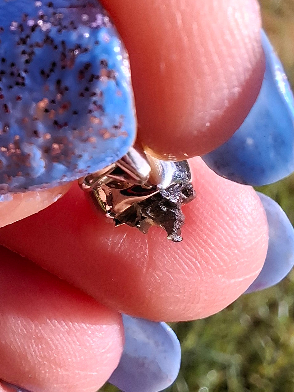 Moldavite Pendant, 925 Silver, Tektite (Ref: P50)