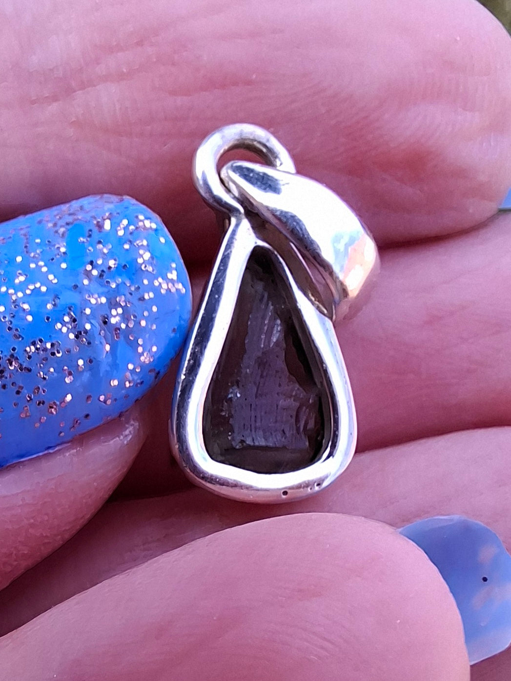 Moldavite Pendant, 925 Silver, Tektite (Ref: P30)