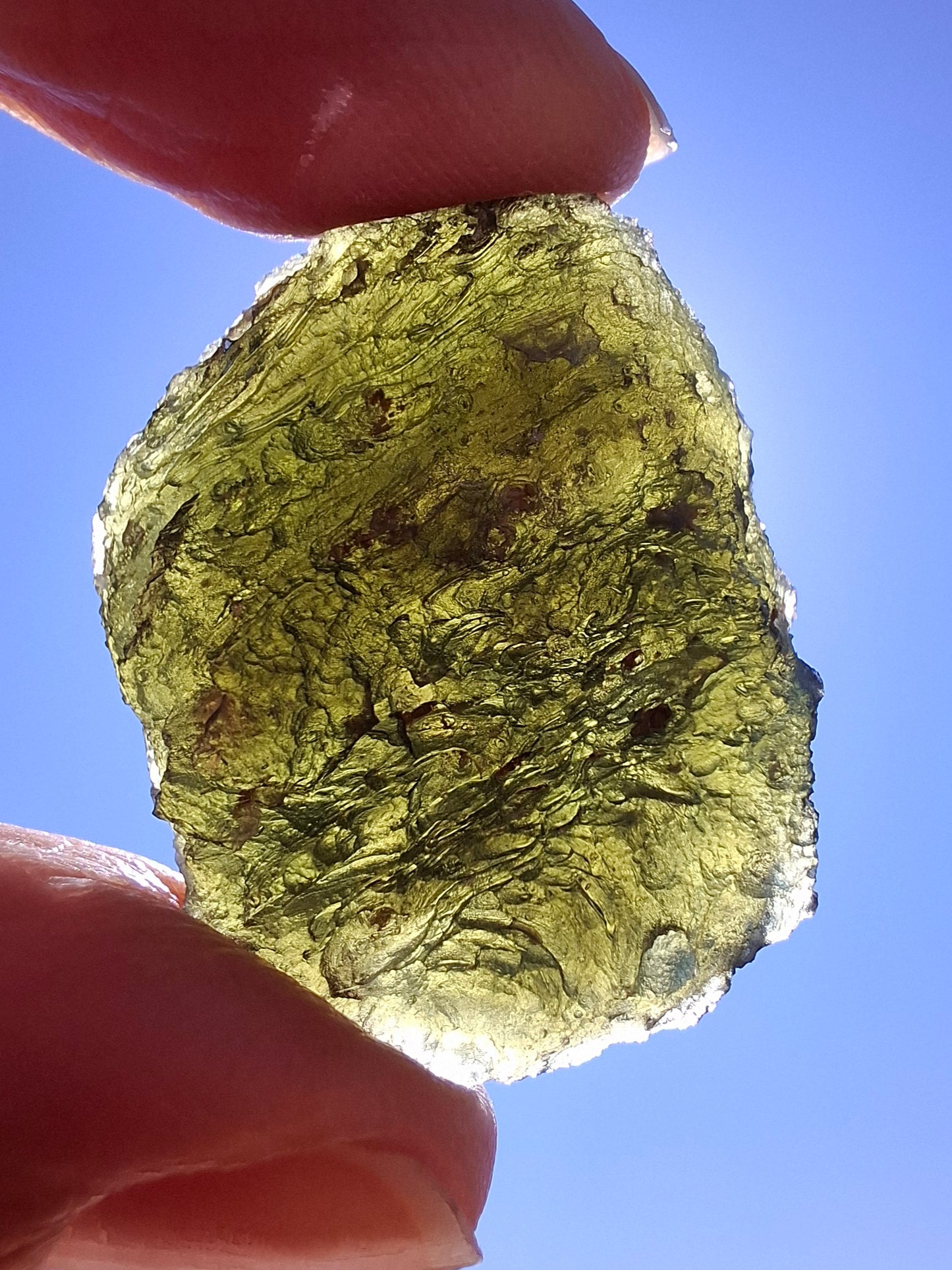 Moldavite Piece, CHLUM, 12.82g, Tektite (Ref: 1046)