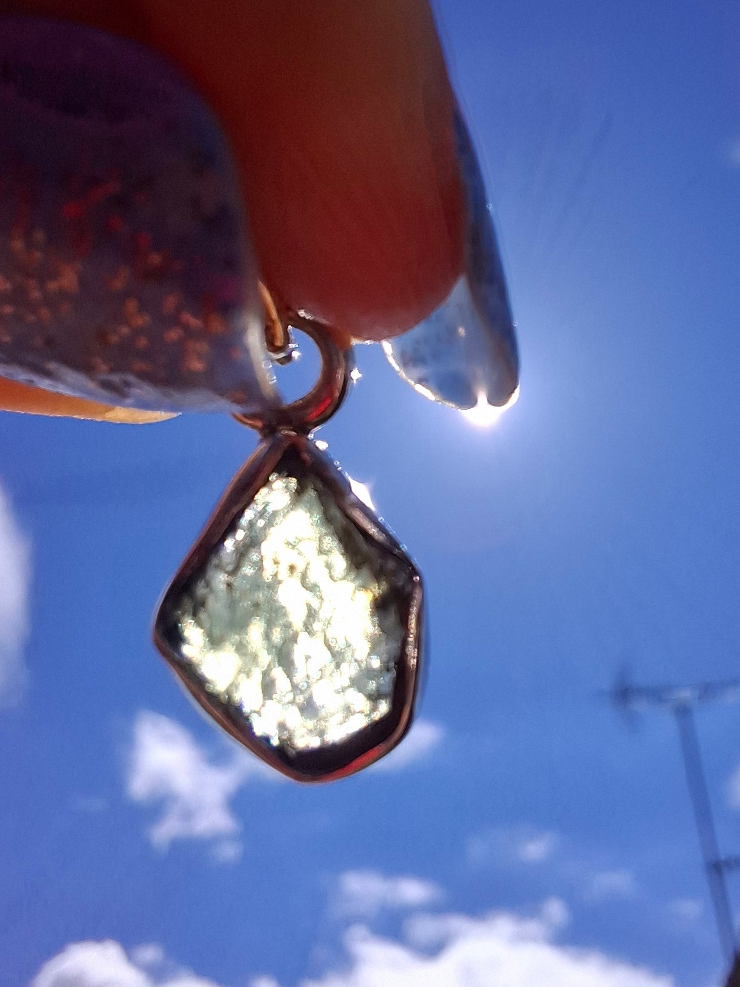Moldavite Pendant, 925 Silver, Tektite (Ref: P88)