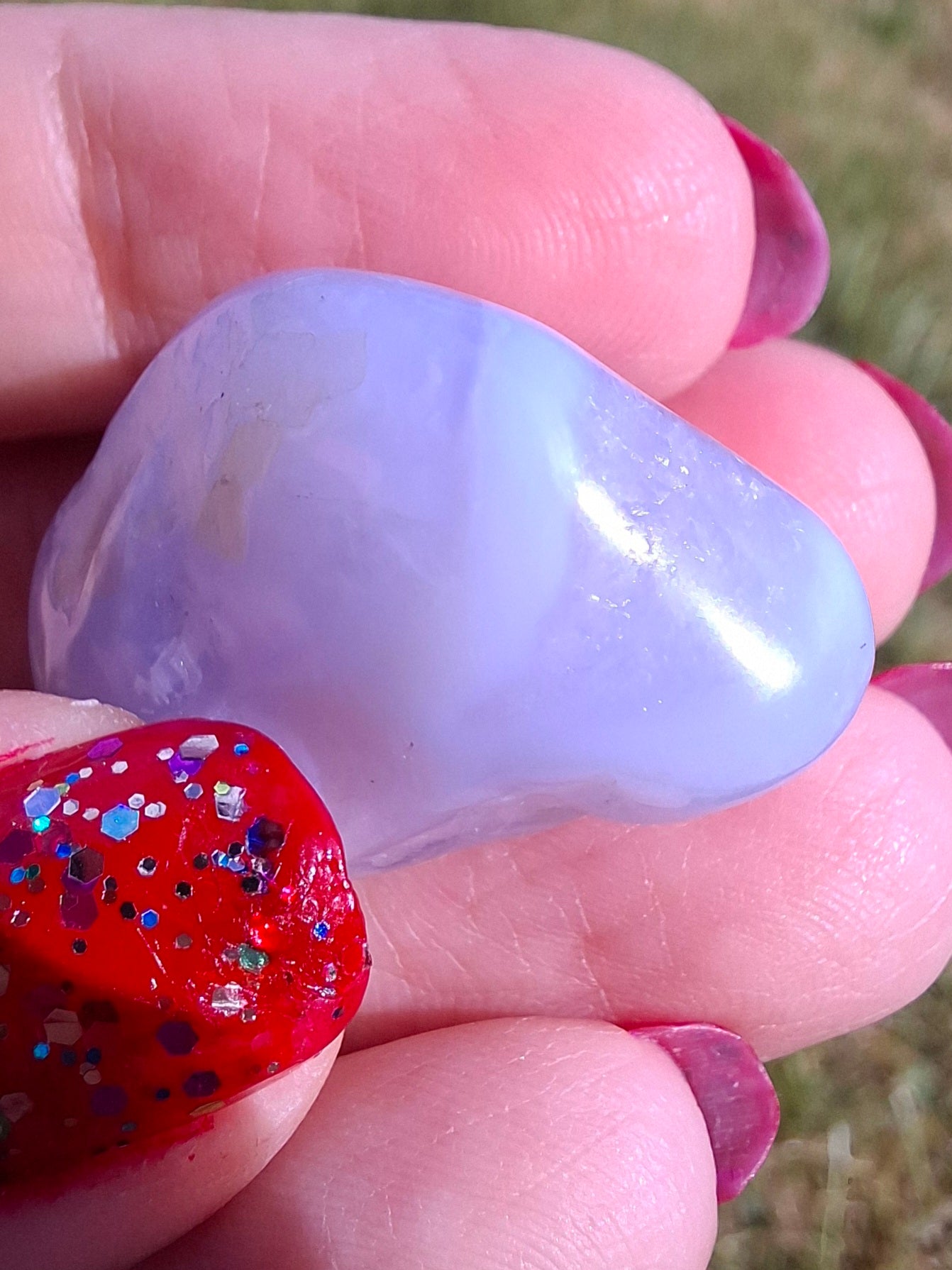 Blue Lace Agate, Tumble Stone, Crystal (Ref: T145)