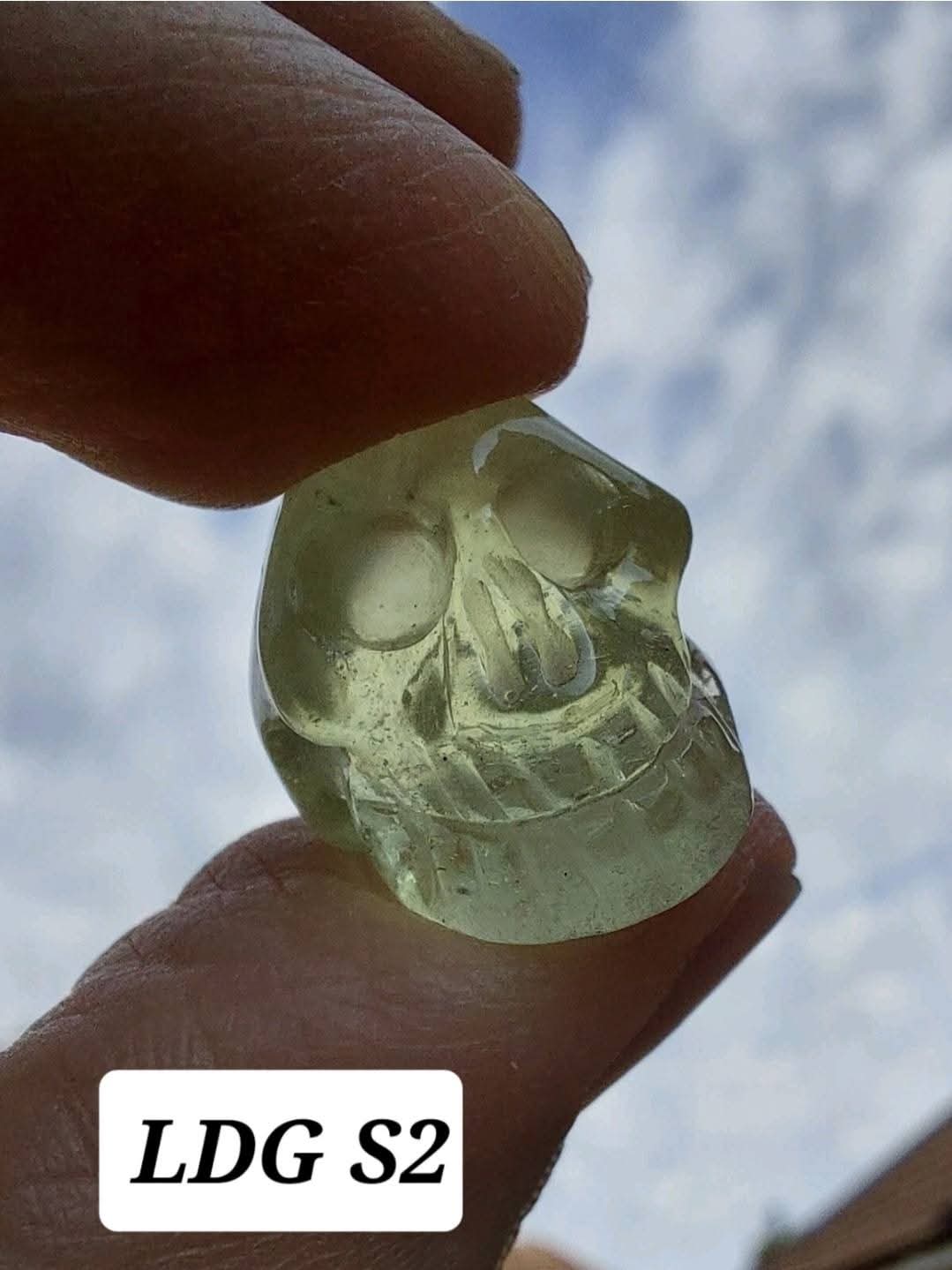 Libyan Desert Glass SKULL carving, 4.59g, Tektite (Ref: Skull2)
