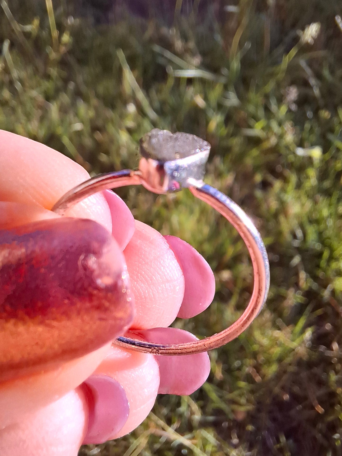 Moldavite Ring, size large R/small S, 925 Silver, Tektite (Ref: R67)
