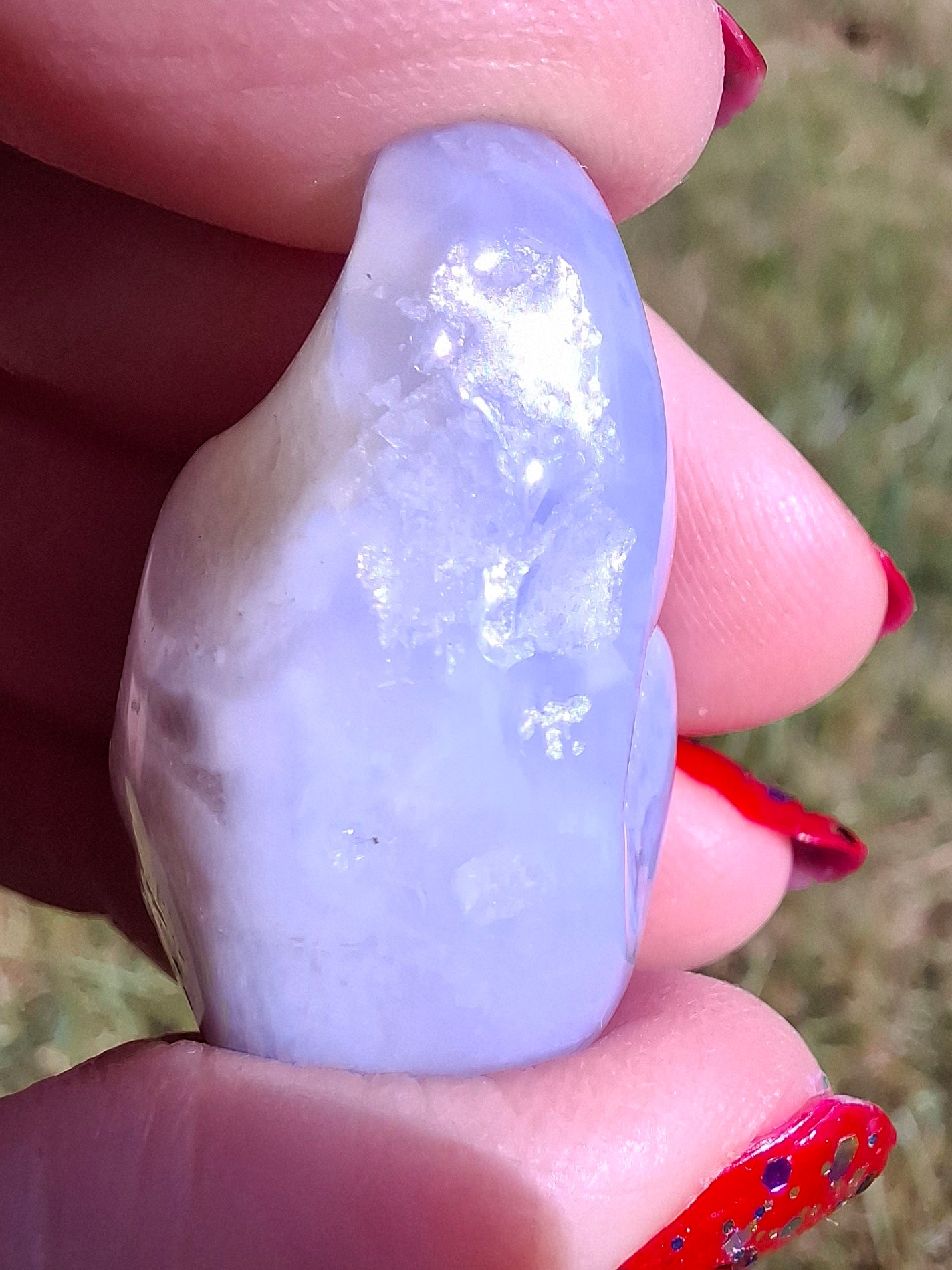 Blue Lace Agate, Tumble Stone, Crystal (Ref: T143)