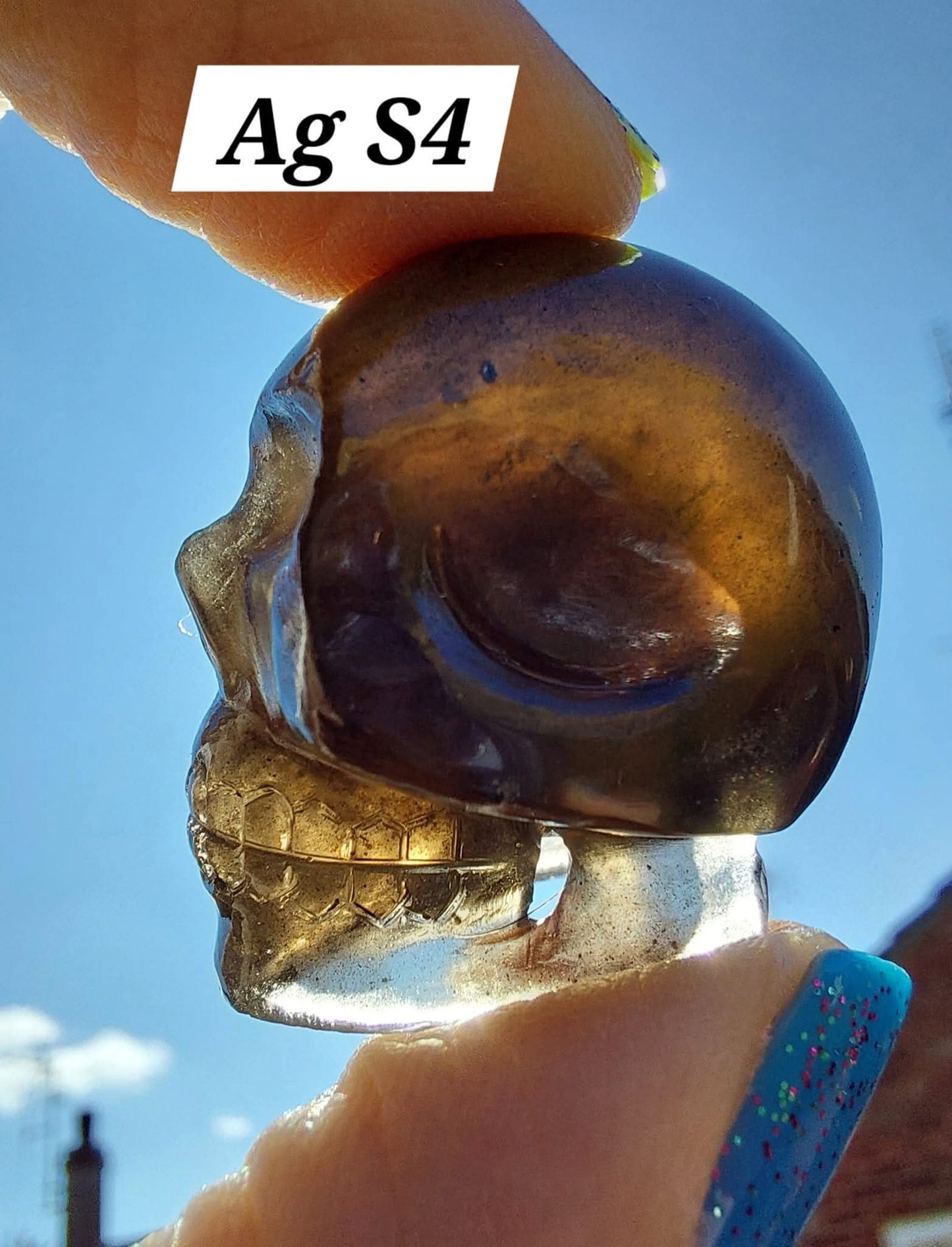 Agni Manitite SKULL Carving, 18.88g, Crystal (Ref: Ag S4)