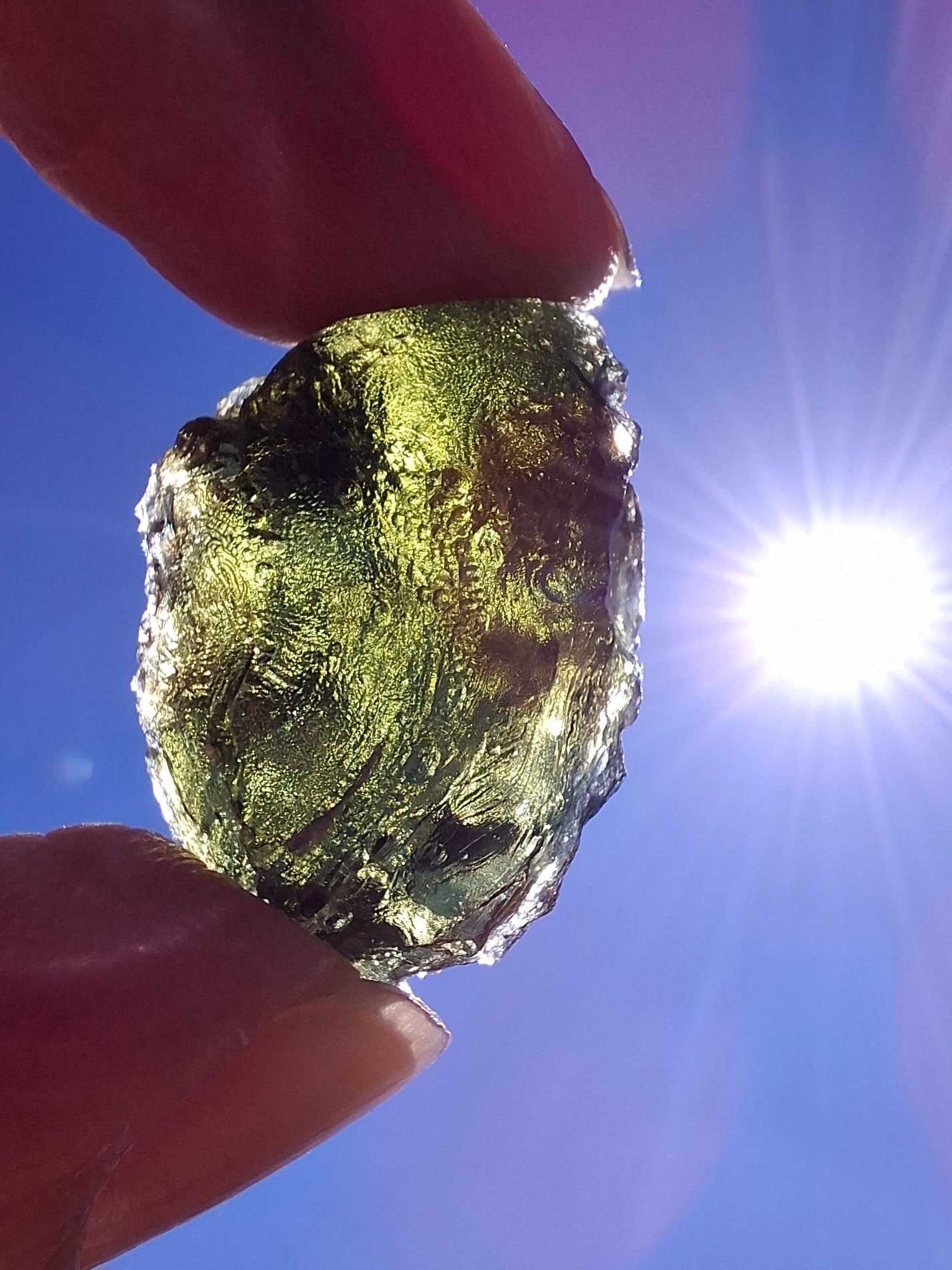 Moldavite Piece, NESMEN, 5.46g, Tektite (Ref: 1373)