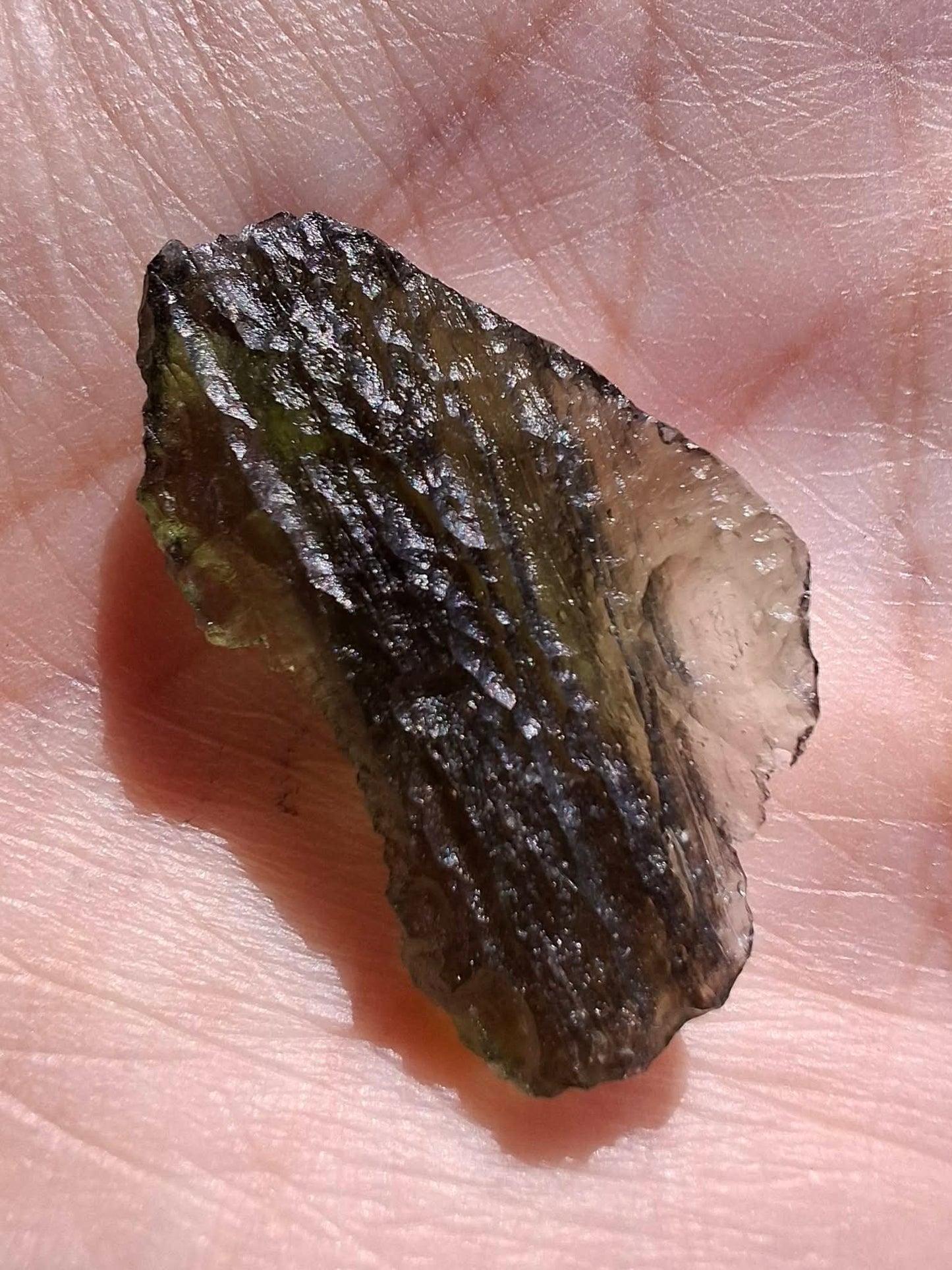 Moldavite Piece, MAROUSKOVO POLE, 2.91g, Tektite (Ref: 1359)