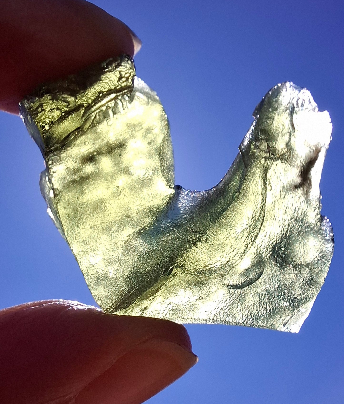 Moldavite Piece, NESMEN, 8.90g, Tektite (Ref: 1374)