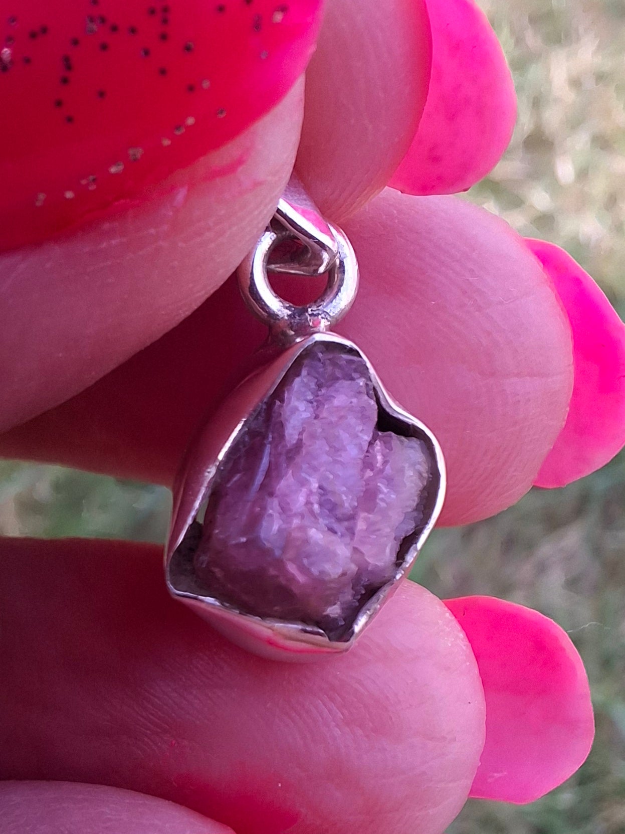 Pink Tourmaline Pendant, 925 Silver, Crystal (Ref: PT73)