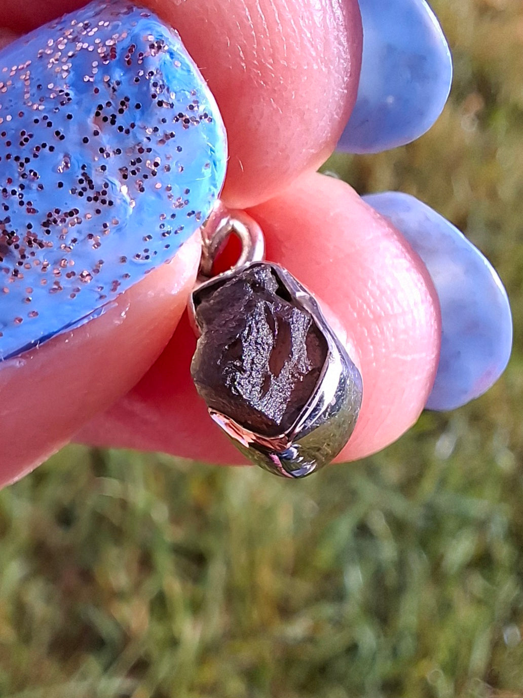 Moldavite Pendant, 925 Silver, Tektite (Ref: P36)