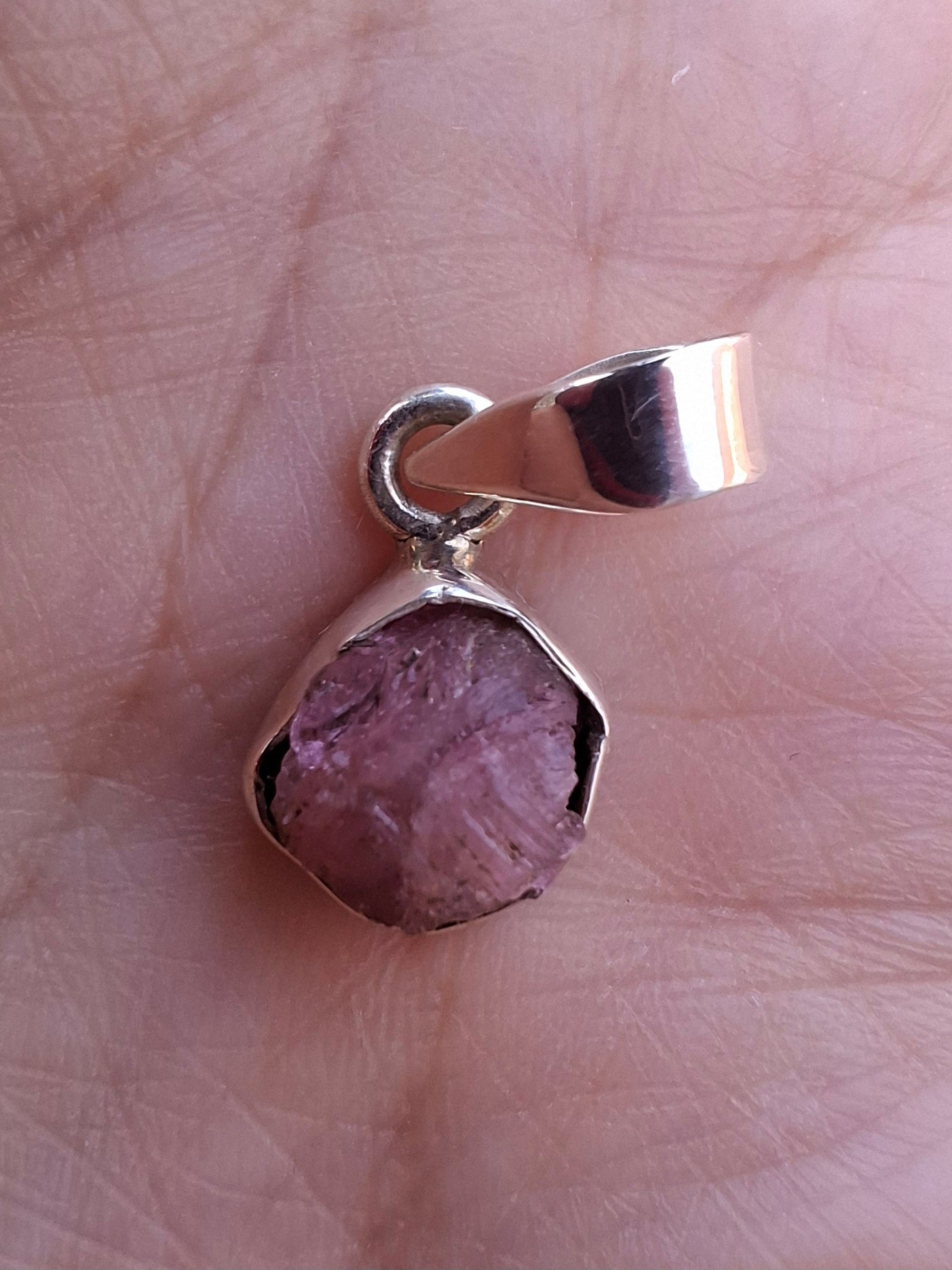 Pink Tourmaline Pendant, 925 Silver, Crystal (Ref: PT89)