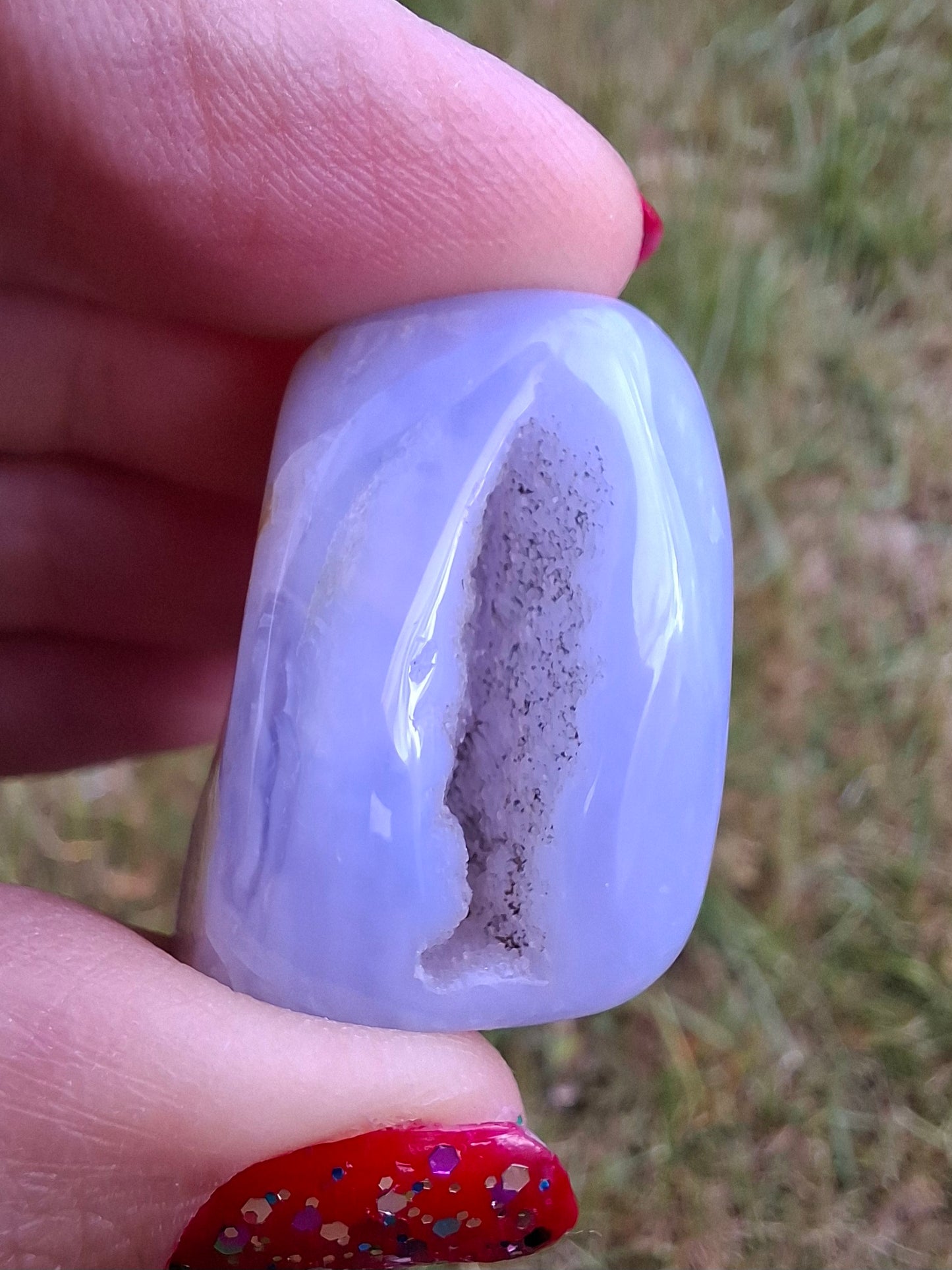 Blue Lace Agate, Tumble Stone, Crystal (Ref: T138)