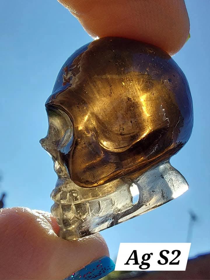 Agni Manitite SKULL Carving, Crystal (Ref: Ag S2)